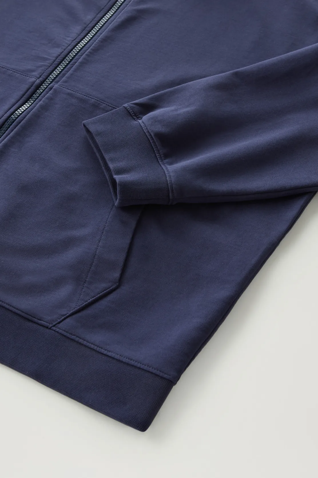 Felpe>Woolrich Felpa In Puro Cotone Con Zip E Collo Alto Maritime Blue