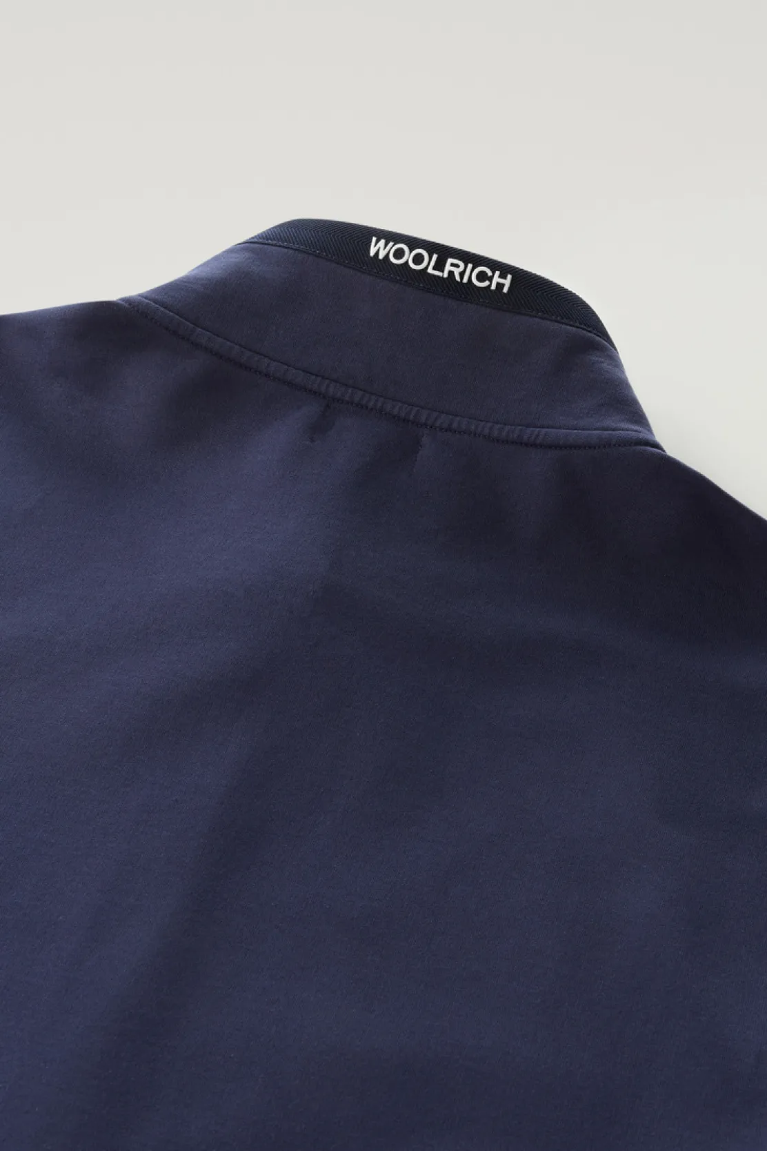 Felpe>Woolrich Felpa In Puro Cotone Con Zip E Collo Alto Maritime Blue