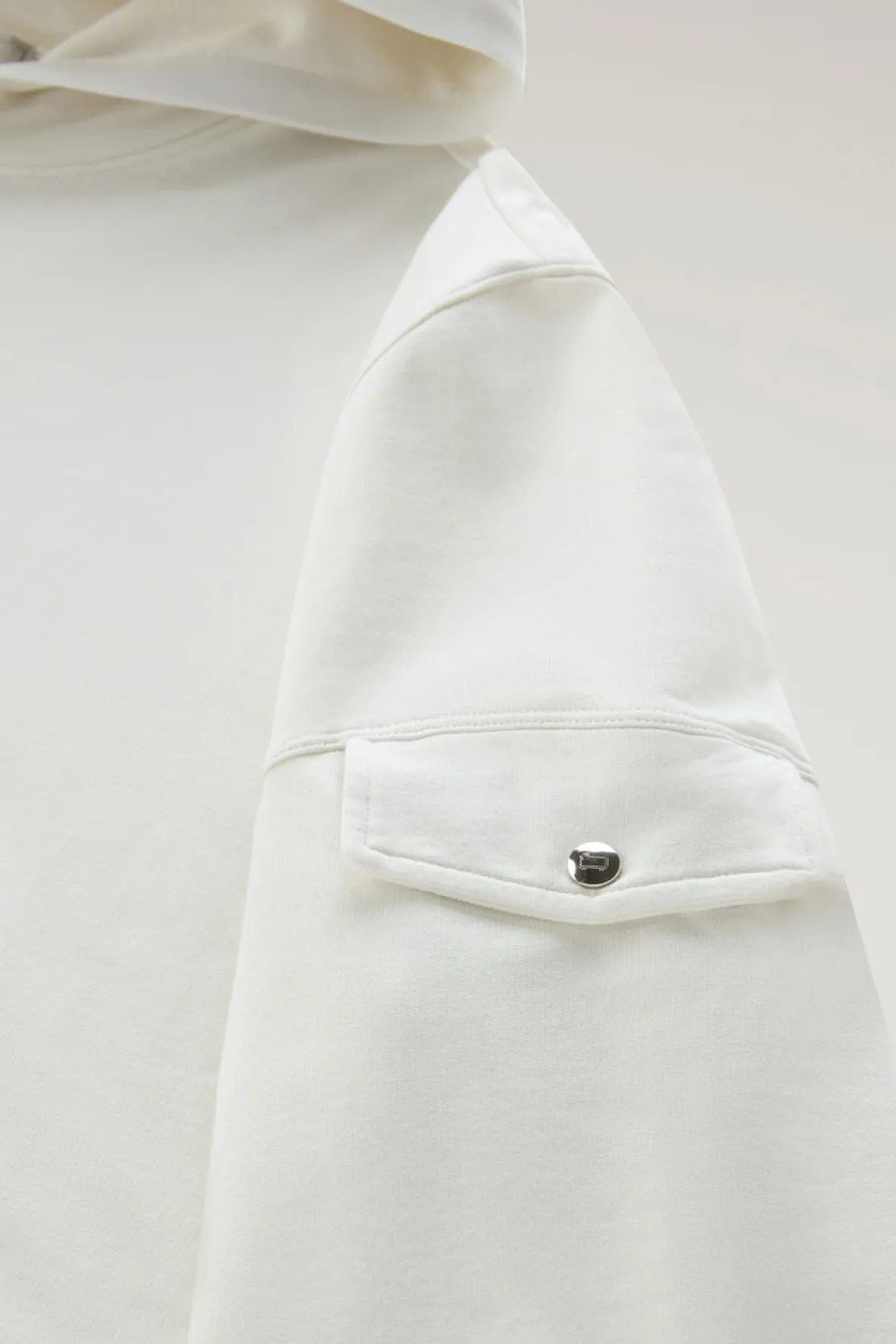 Felpe>Woolrich Felpa In Puro Cotone Con Cappuccio E Tasca Stone