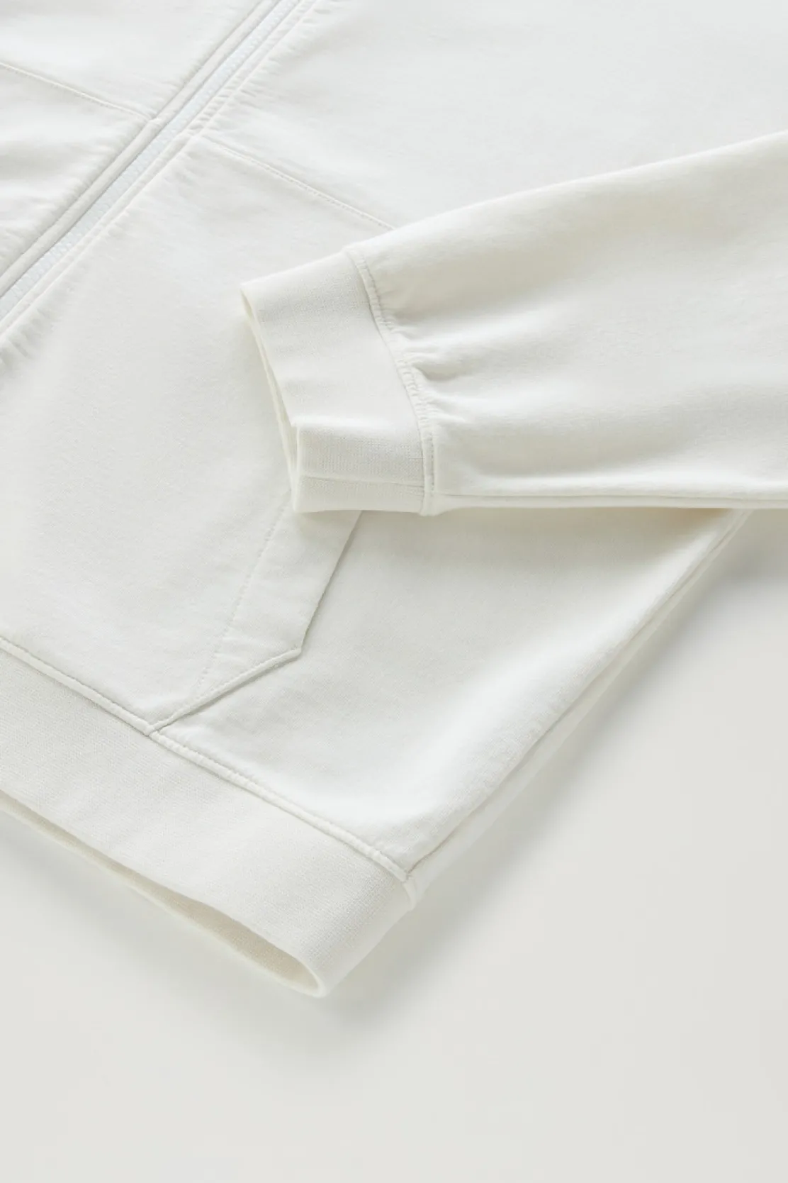 Felpe>Woolrich Felpa In Puro Cotone Con Zip E Collo Alto Stone
