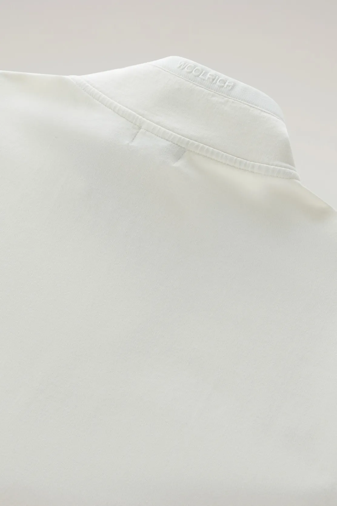 Felpe>Woolrich Felpa In Puro Cotone Con Zip E Collo Alto Stone