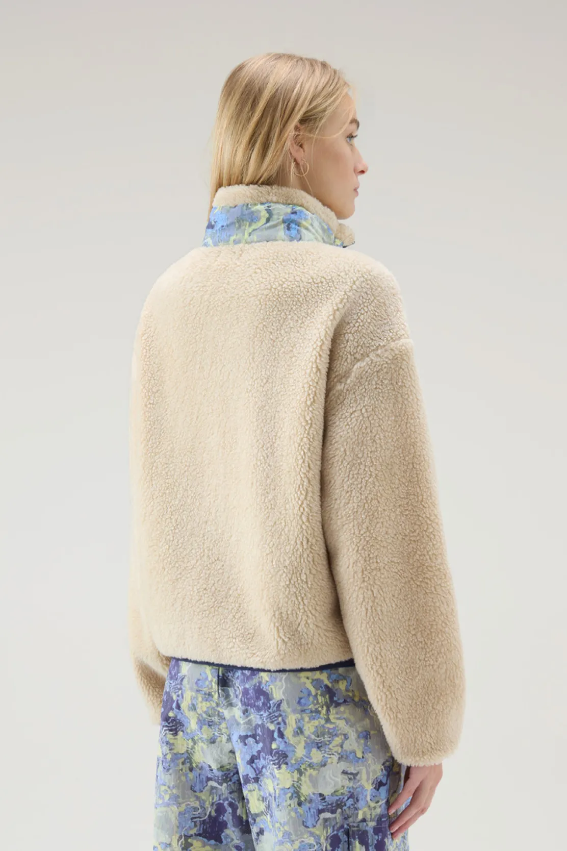 Felpe>Woolrich Felpa In Sherpa A Collo Alto Con Dettagli In CORDURA Light Oak