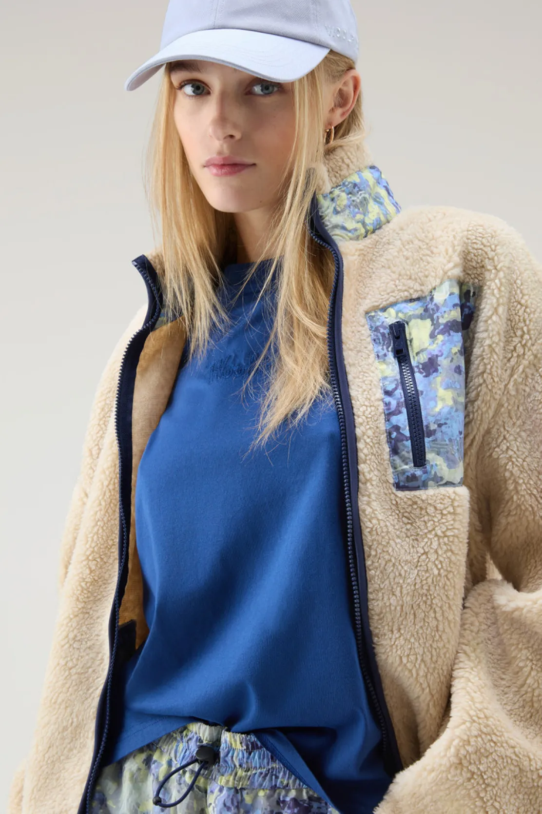 Felpe>Woolrich Felpa In Sherpa A Collo Alto Con Dettagli In CORDURA Light Oak