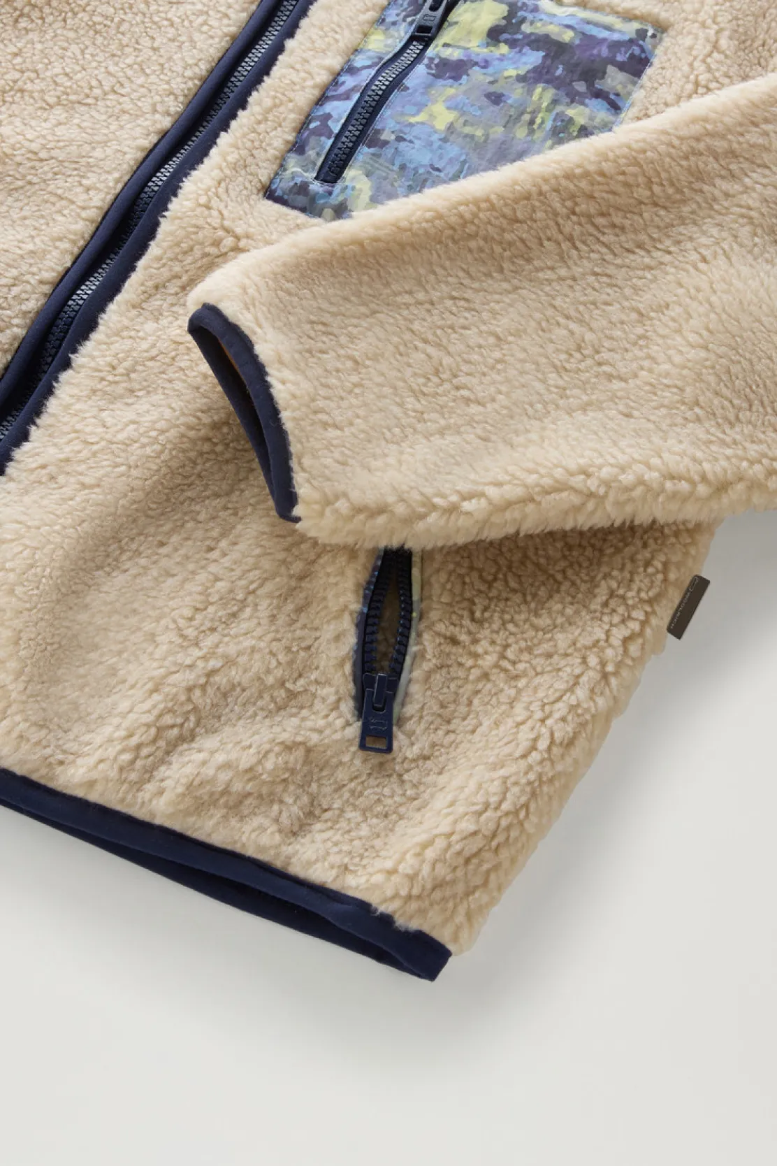 Felpe>Woolrich Felpa In Sherpa A Collo Alto Con Dettagli In CORDURA Light Oak