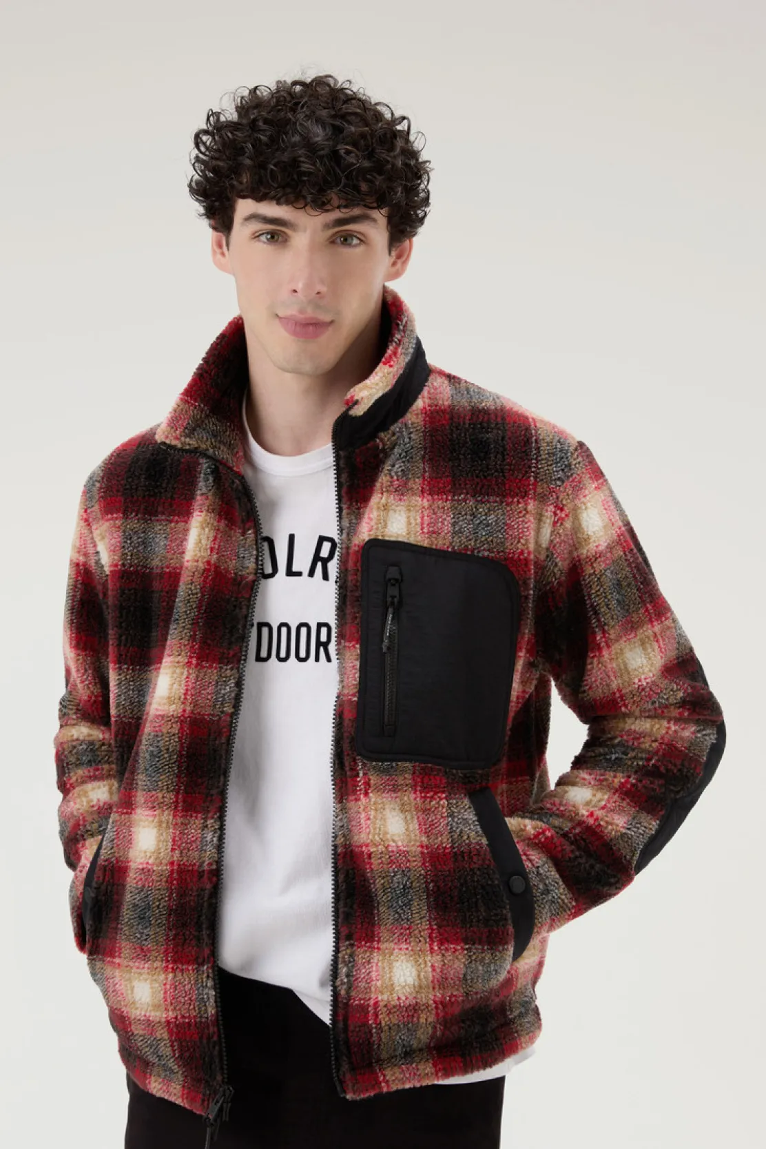 Felpe>Woolrich Felpa In Sherpa Di Misto Lana Hombre Red