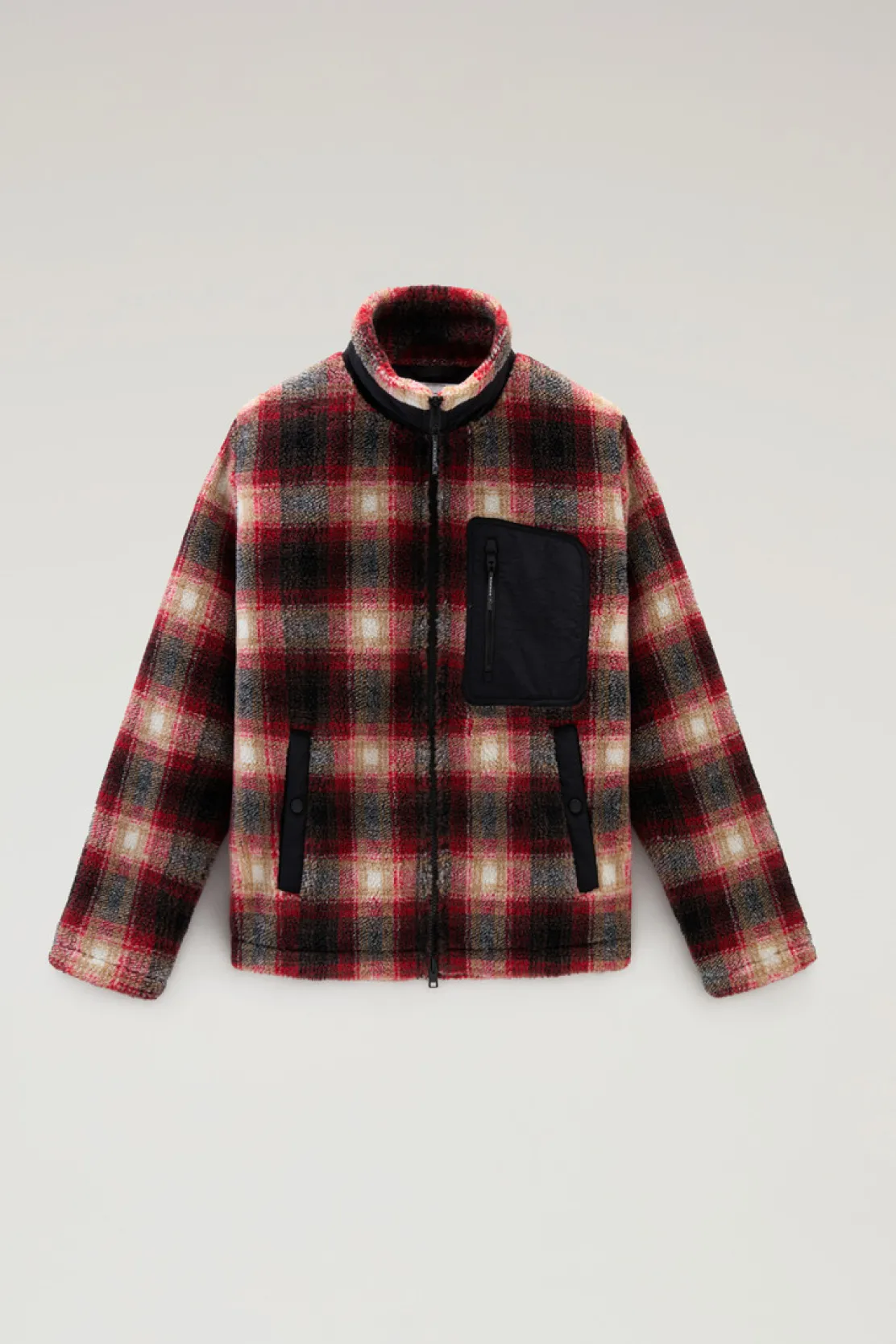 Felpe>Woolrich Felpa In Sherpa Di Misto Lana Hombre Red