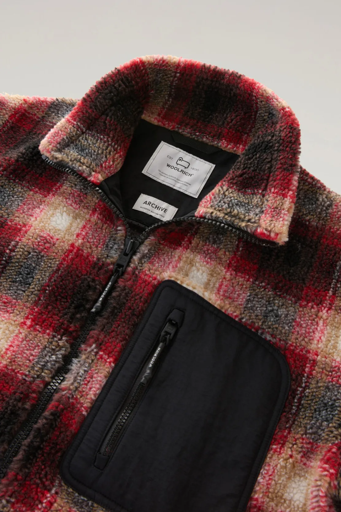 Felpe>Woolrich Felpa In Sherpa Di Misto Lana Hombre Red