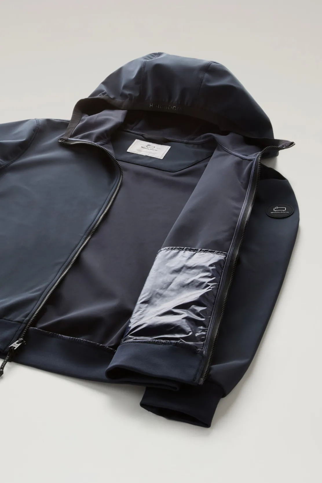 Felpe>Woolrich Felpa In Softshell Con Cappuccio Melton Blue