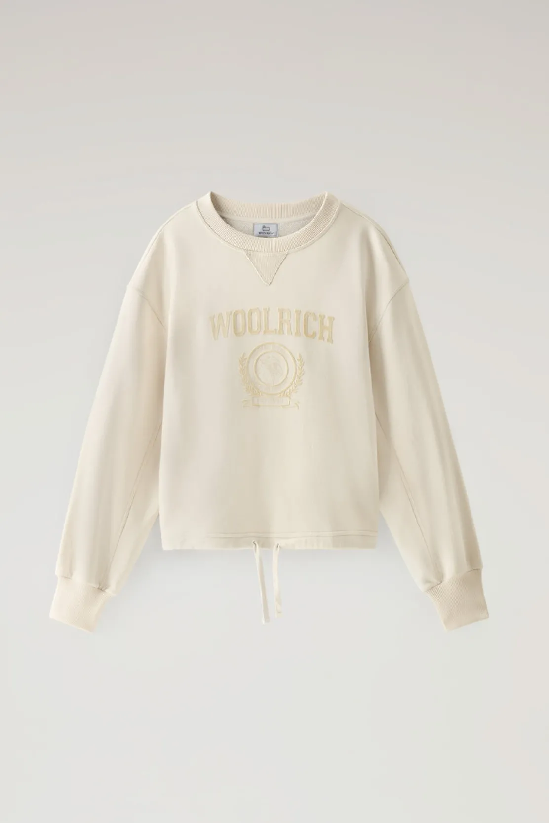 Felpe>Woolrich Felpa Ivy Girocollo In Misto Cotone Milky Cream