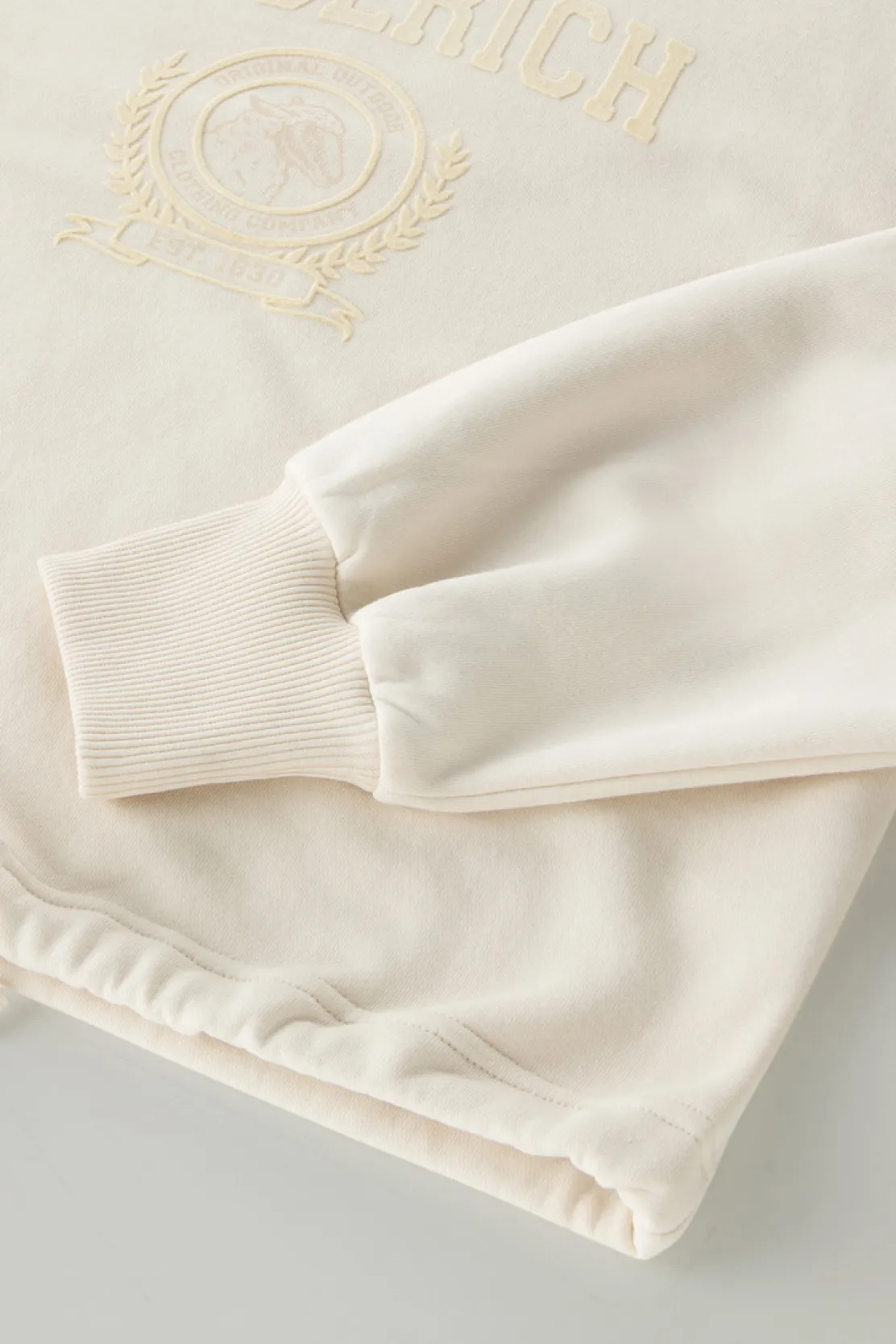 Felpe>Woolrich Felpa Ivy Girocollo In Misto Cotone Milky Cream
