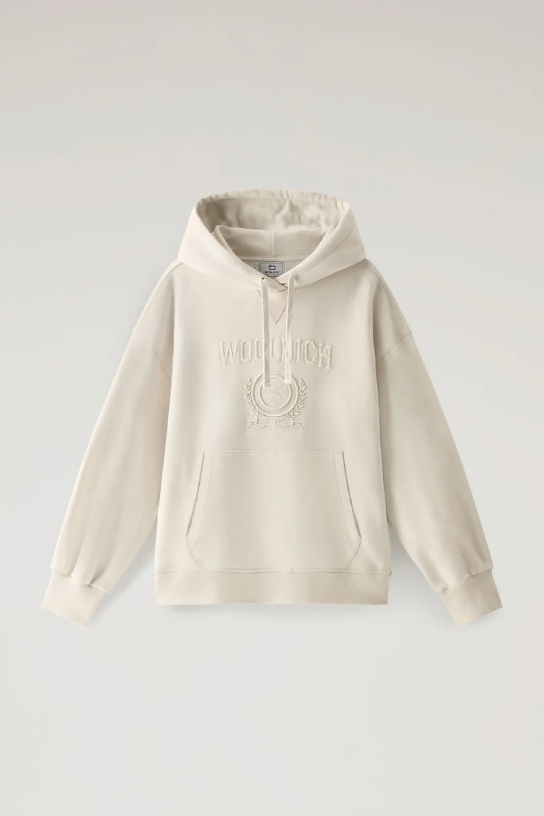 Felpe>Woolrich Felpa Ivy In Misto Cotone Con Cappuccio Milky Cream
