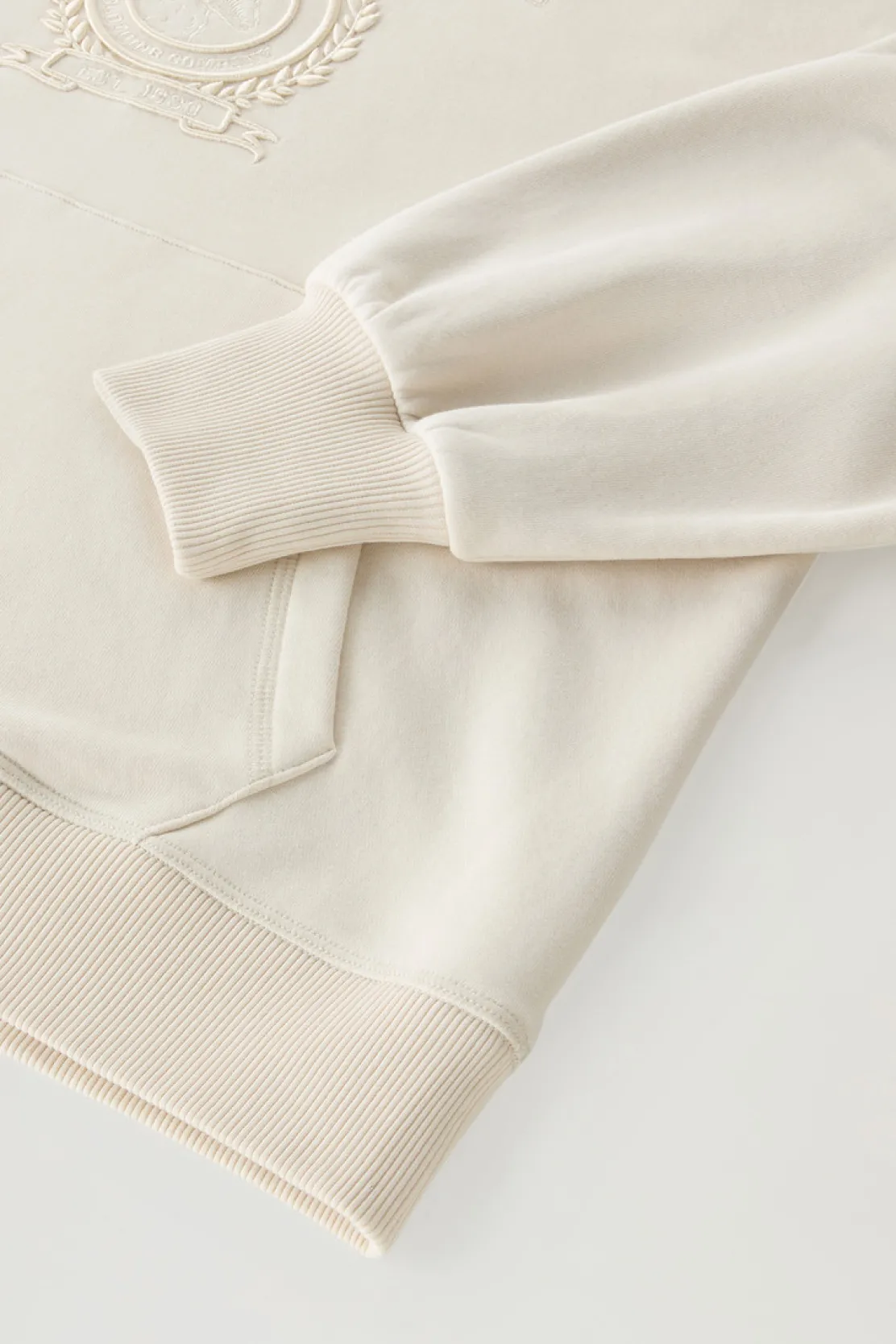 Felpe>Woolrich Felpa Ivy In Misto Cotone Con Cappuccio Milky Cream