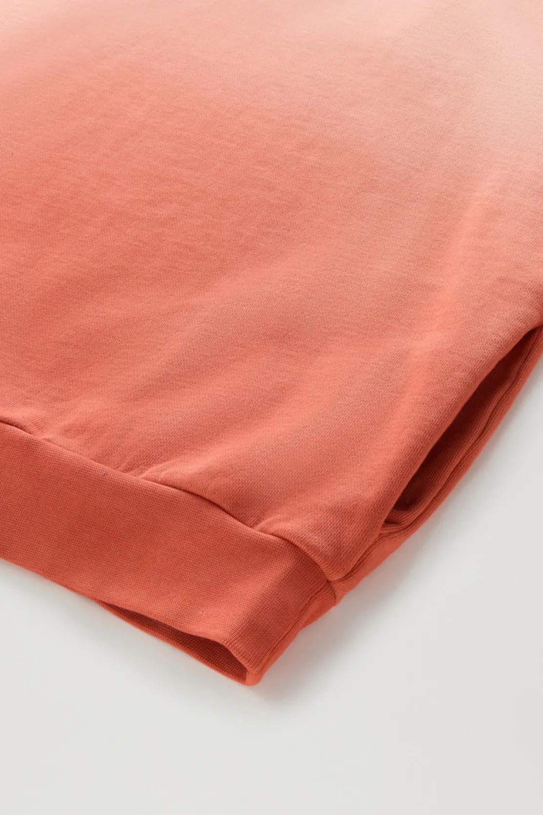 Felpe>Woolrich Felpa Smanicata Con Cappuccio In Puro Cotone Tinta In Capo Coral Sand