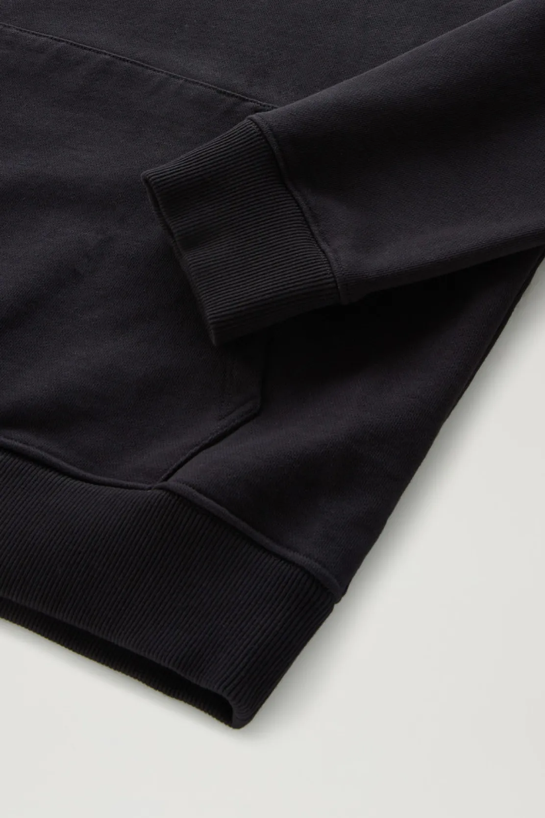 Felpe>Woolrich Felpa US Trails In Puro Cotone Con Cappuccio Black