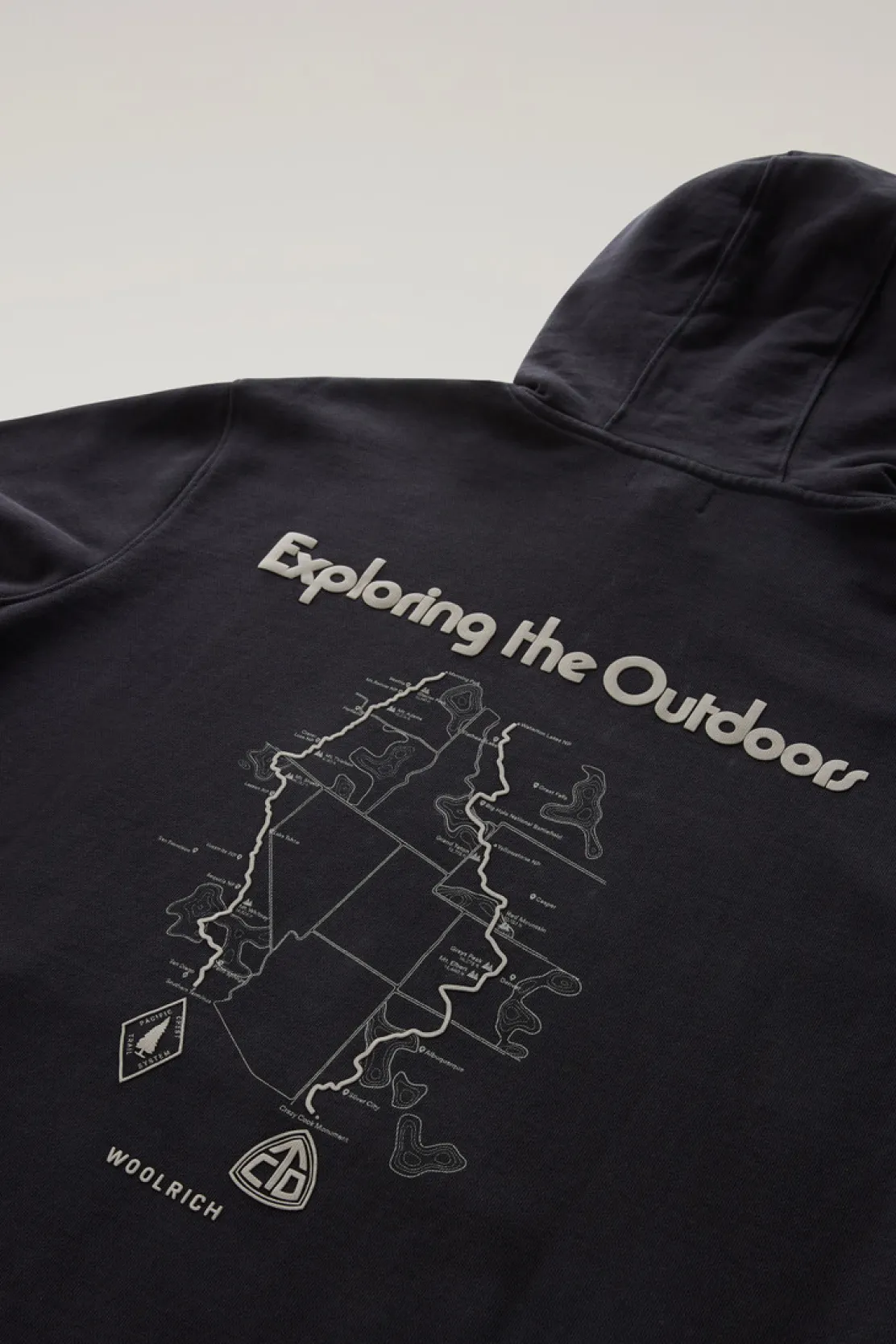 Felpe>Woolrich Felpa US Trails In Puro Cotone Con Cappuccio Black