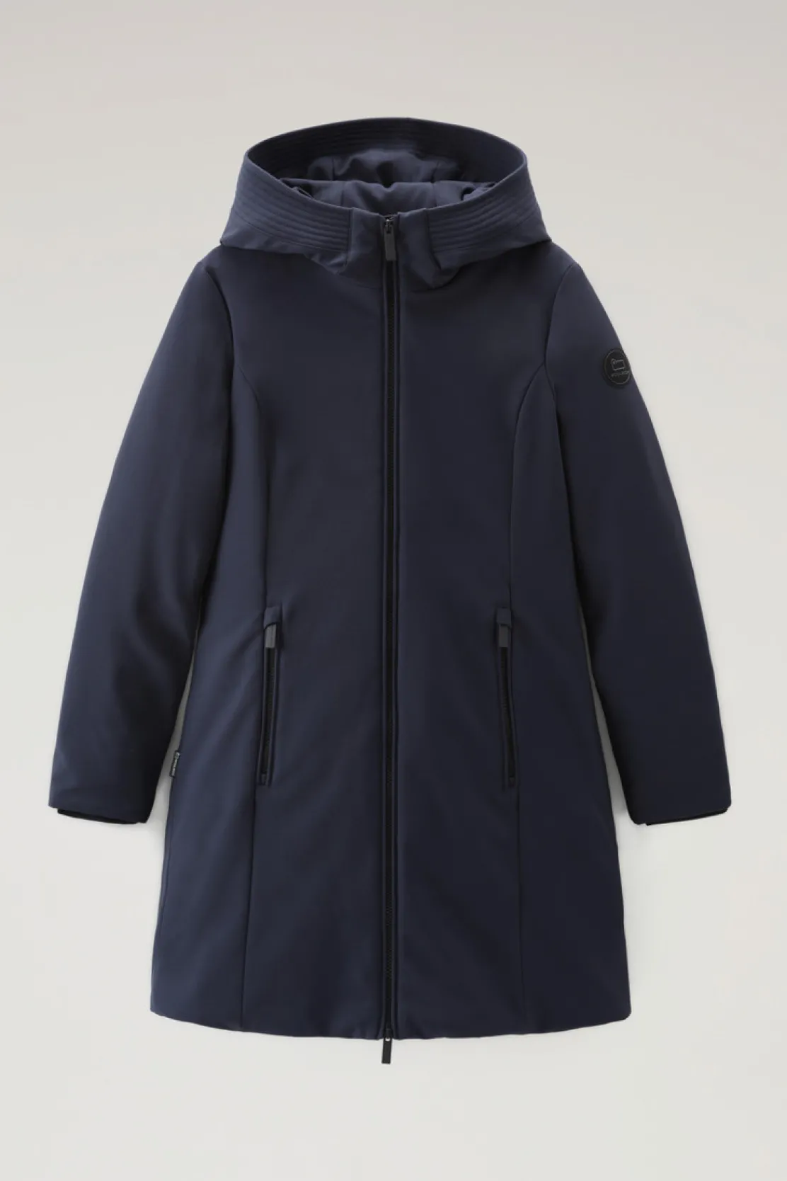 Impermeabili|Parka>Woolrich Firth Parka In Softshell Melton Blue