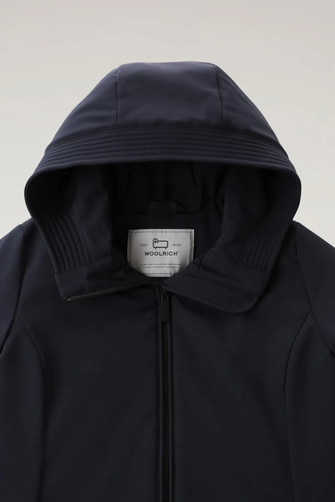 Impermeabili|Parka>Woolrich Firth Parka In Softshell Melton Blue