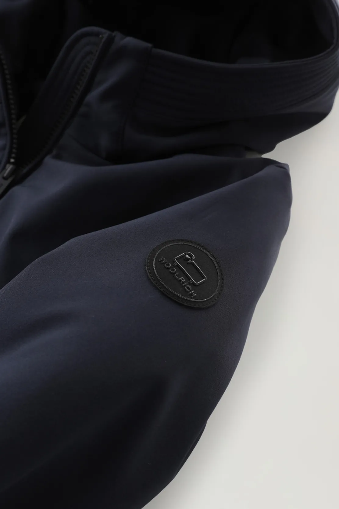 Impermeabili|Parka>Woolrich Firth Parka In Softshell Melton Blue