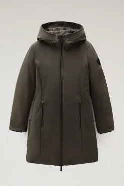 Impermeabili|Parka>Woolrich Firth Parka In Softshell Dark Green
