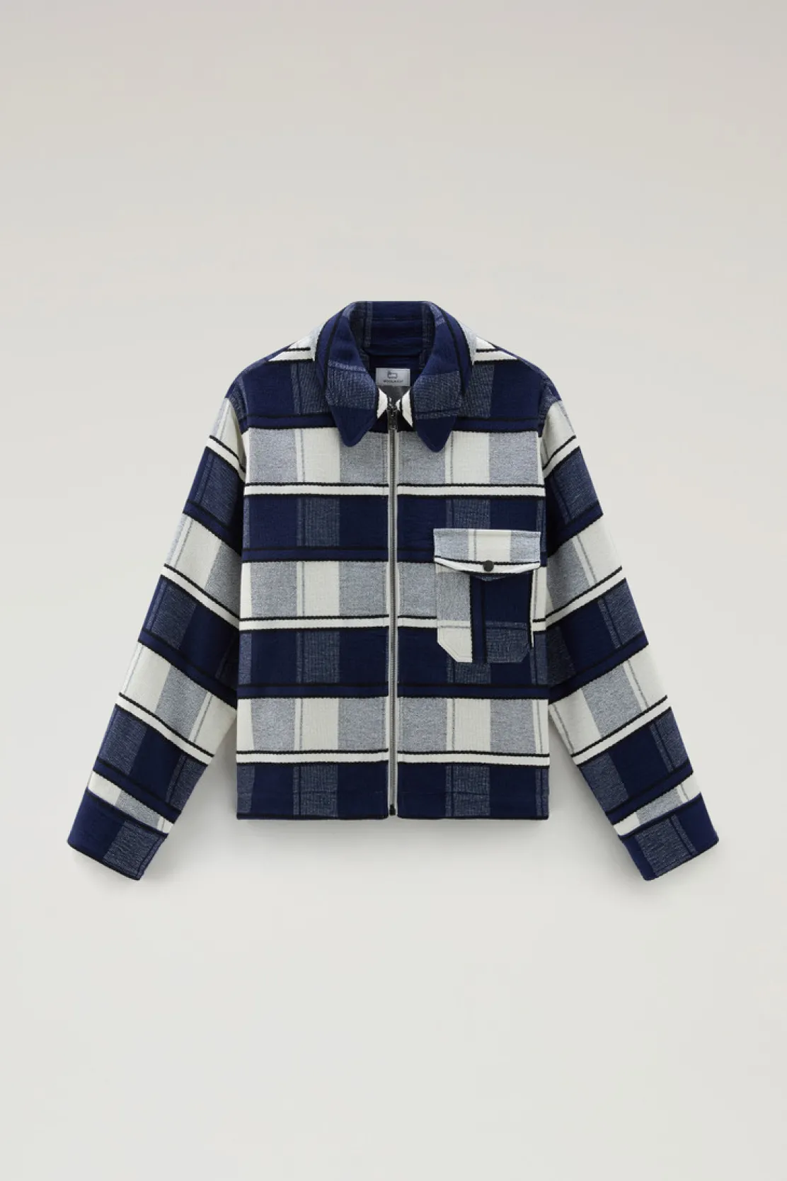 Camicie e giacche a camicia>Woolrich Giacca A Camicia Gentry In Misto Cotone Riciclato Manteco Twilight Blue Check