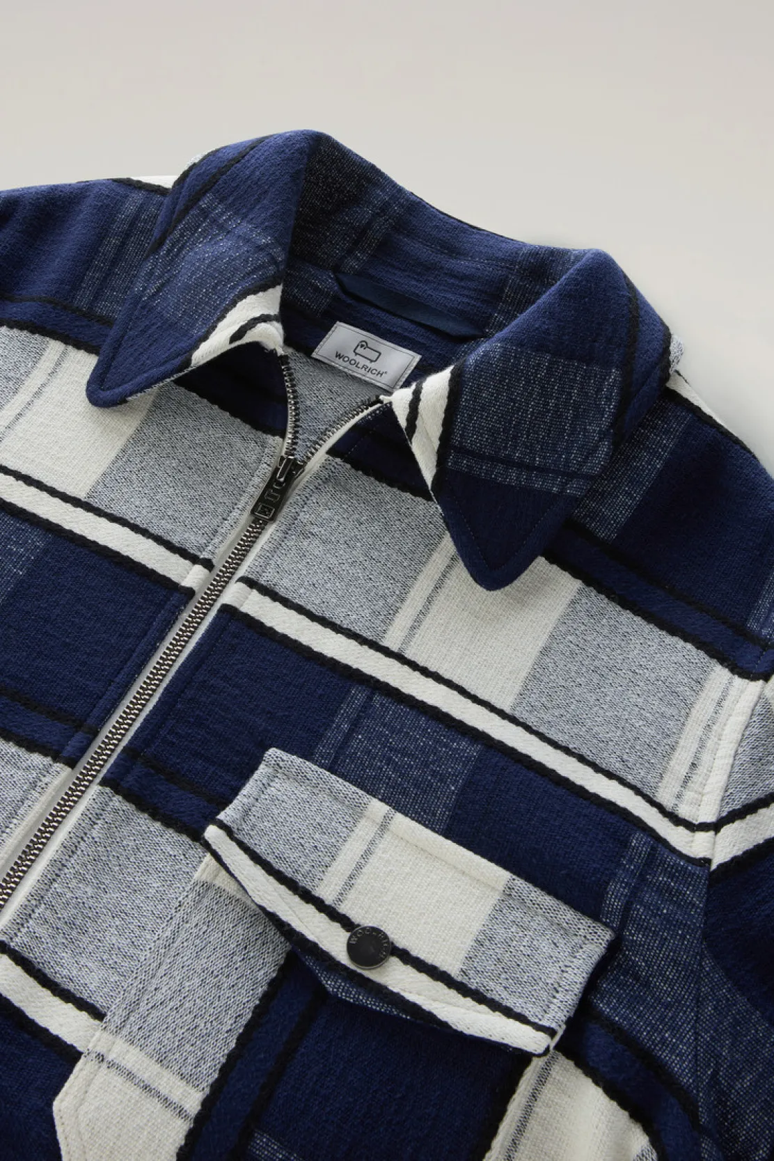 Camicie e giacche a camicia>Woolrich Giacca A Camicia Gentry In Misto Cotone Riciclato Manteco Twilight Blue Check