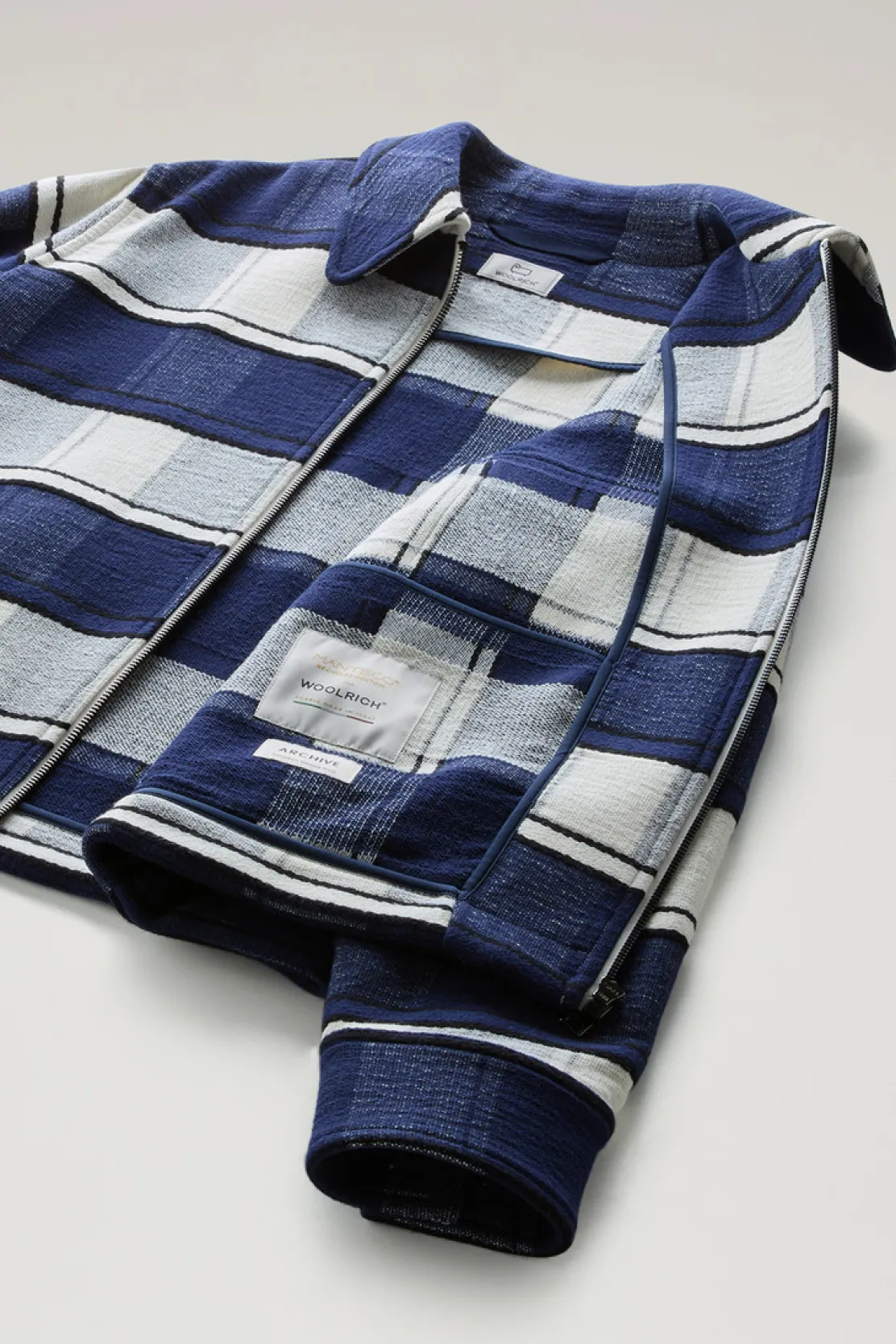 Camicie e giacche a camicia>Woolrich Giacca A Camicia Gentry In Misto Cotone Riciclato Manteco Twilight Blue Check