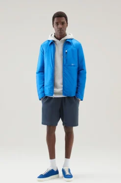 Giacche>Woolrich Giacca A Camicia Imbottita In Pertex Quantum Riciclato Snorkel Blue