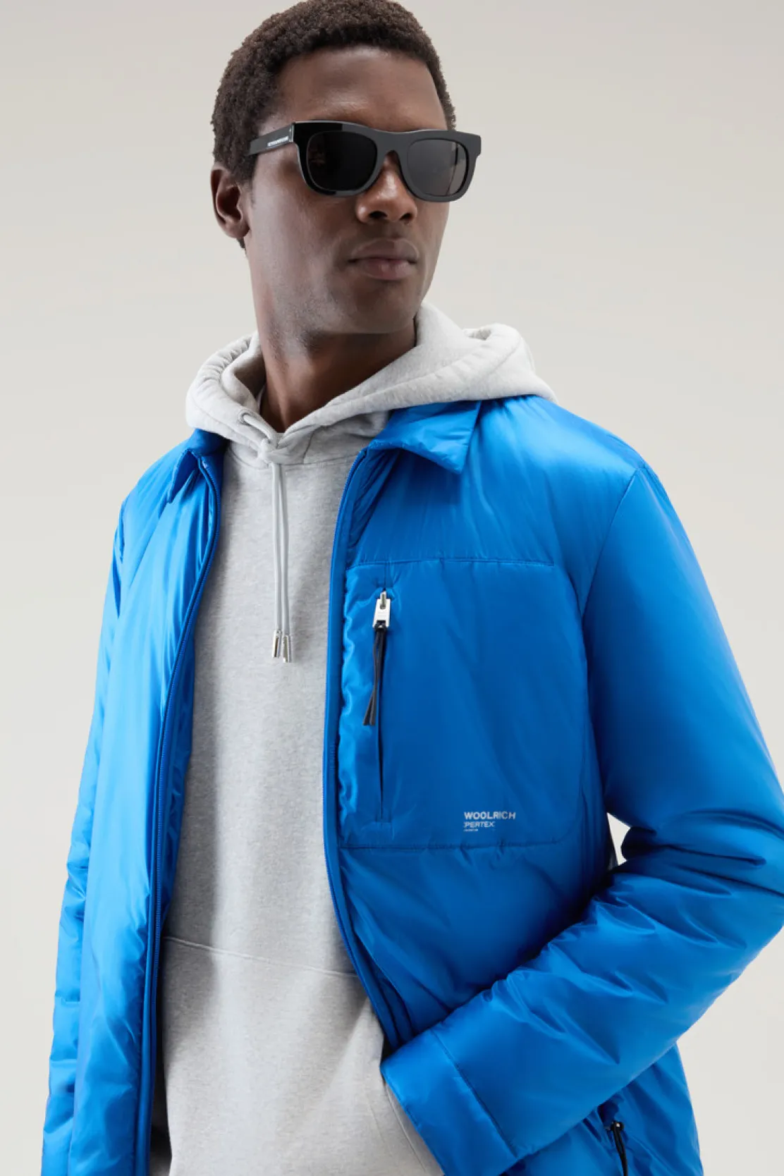 Giacche>Woolrich Giacca A Camicia Imbottita In Pertex Quantum Riciclato Snorkel Blue