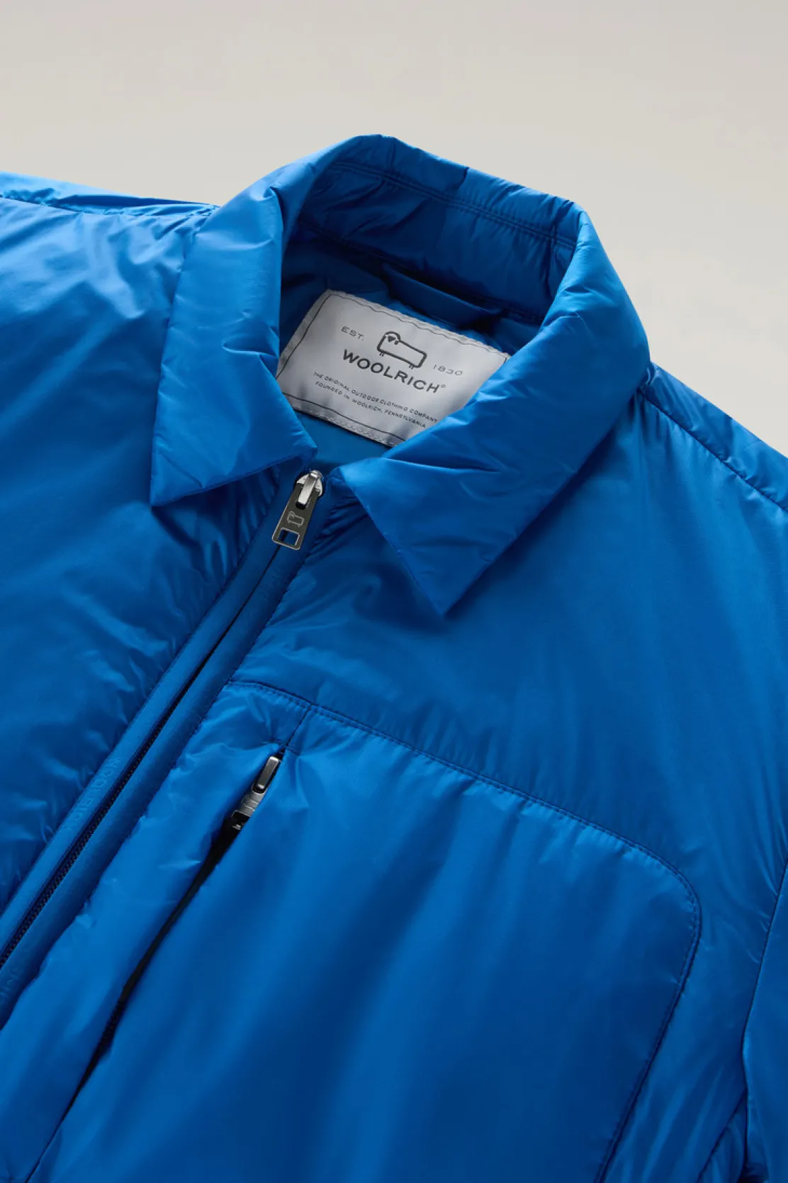 Giacche>Woolrich Giacca A Camicia Imbottita In Pertex Quantum Riciclato Snorkel Blue