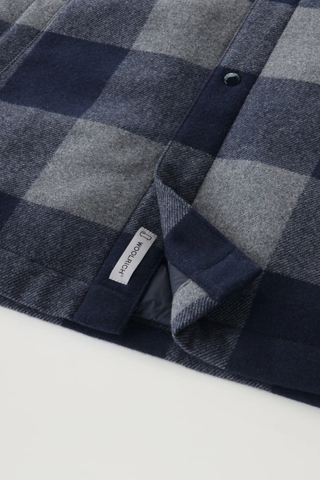 Giacche a camicia|Giacche>Woolrich Giacca A Camicia Imbottita Alaskan A Quadri In Misto Lana Italiana Riciclata Blue Buffalo