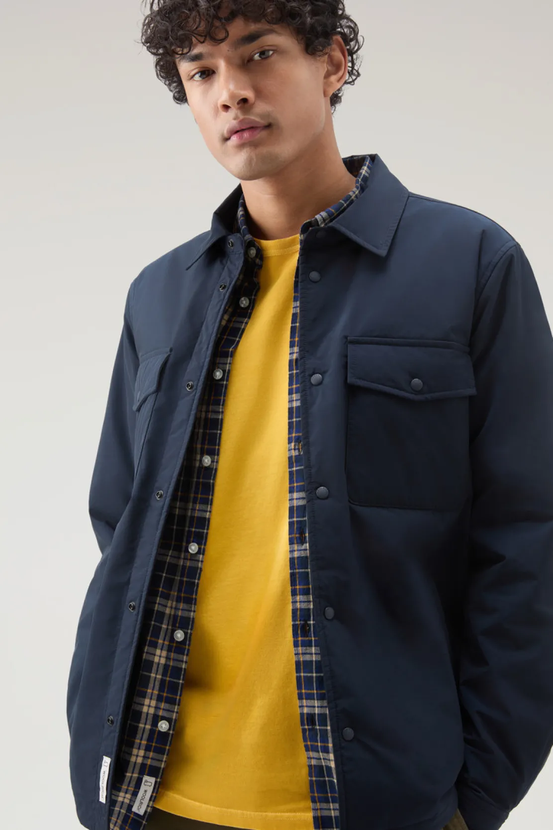 Giacche a camicia>Woolrich Giacca A Camicia Imbottita Alaskan In Urban Touch Melton Blue