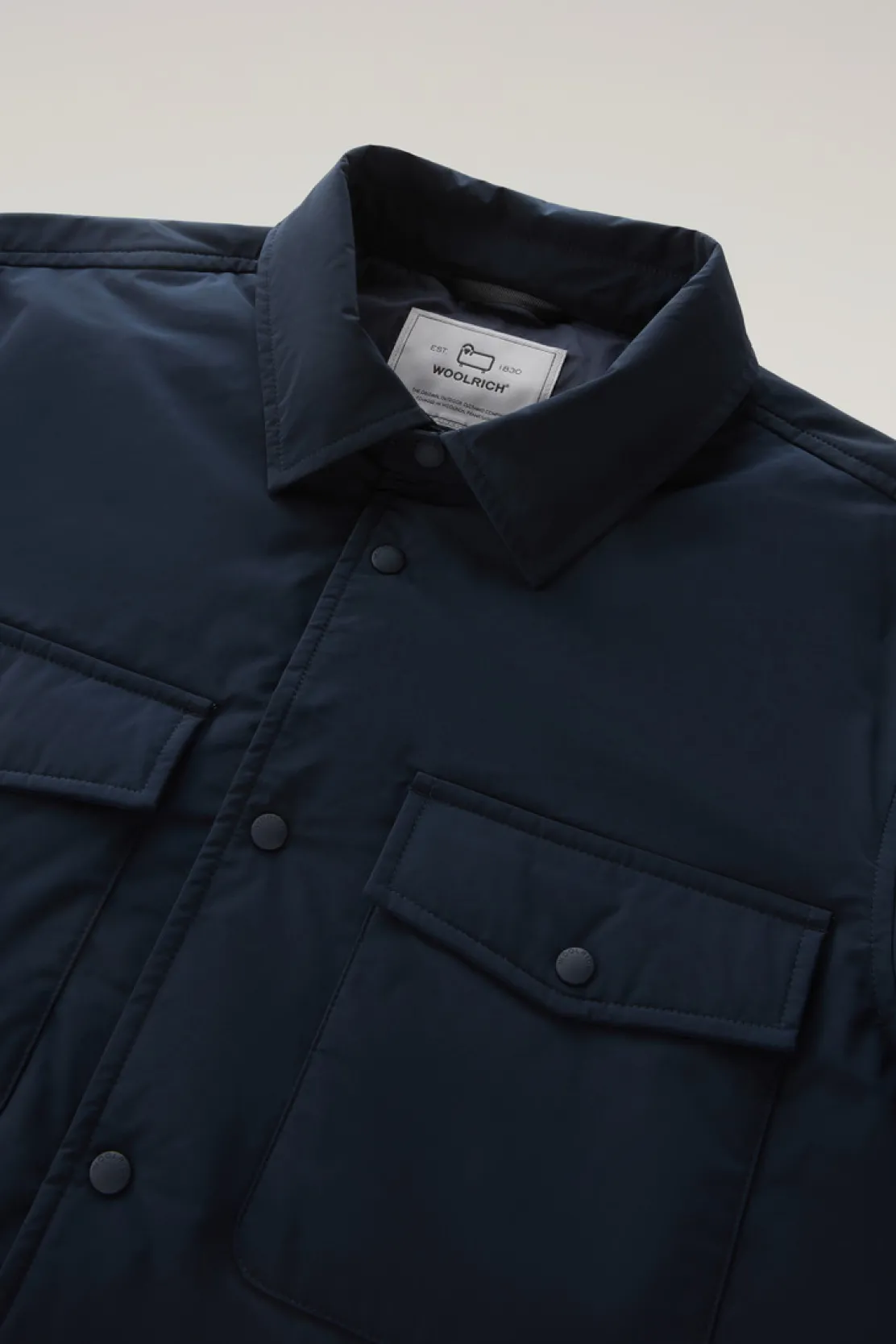 Giacche a camicia>Woolrich Giacca A Camicia Imbottita Alaskan In Urban Touch Melton Blue