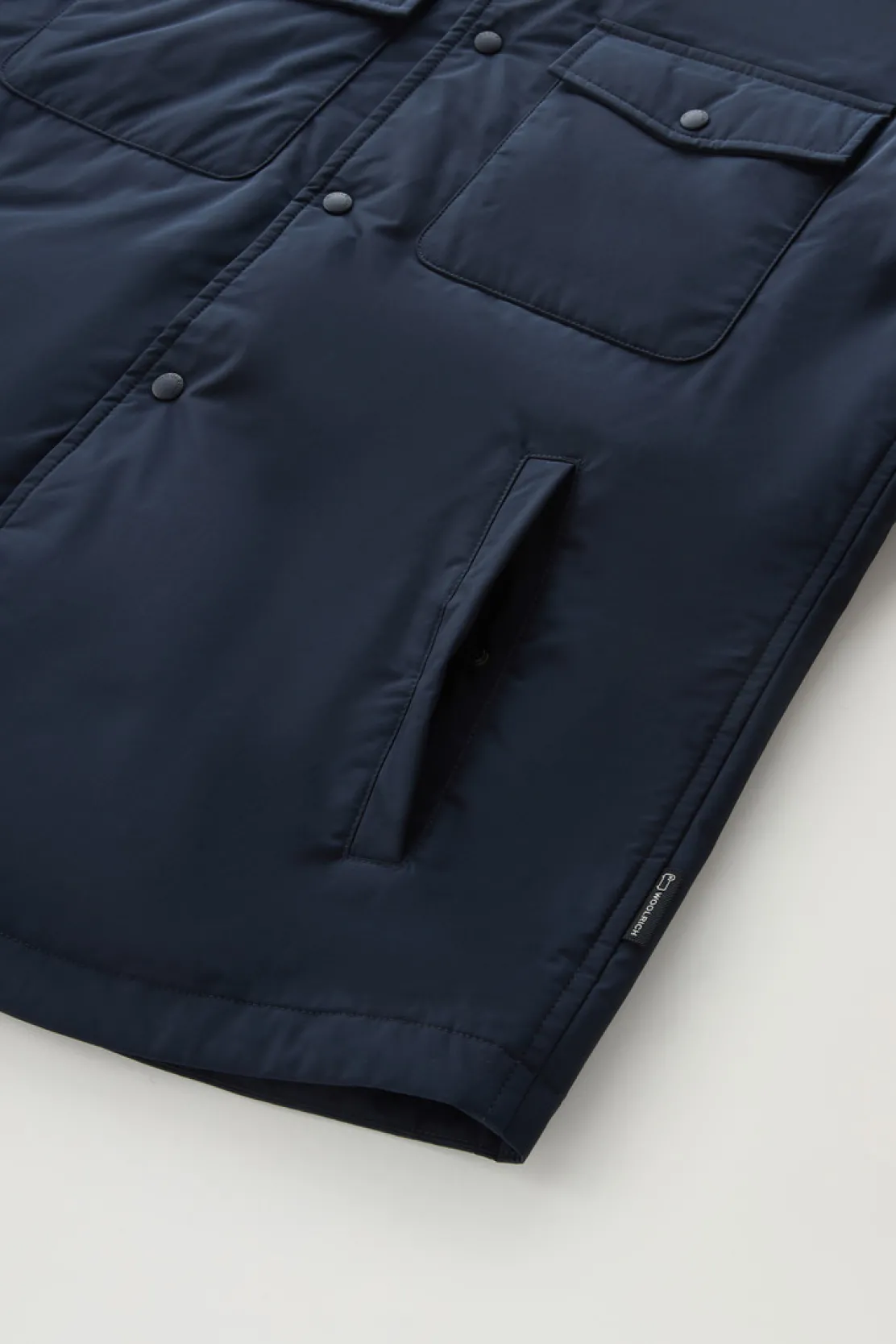 Giacche a camicia>Woolrich Giacca A Camicia Imbottita Alaskan In Urban Touch Melton Blue