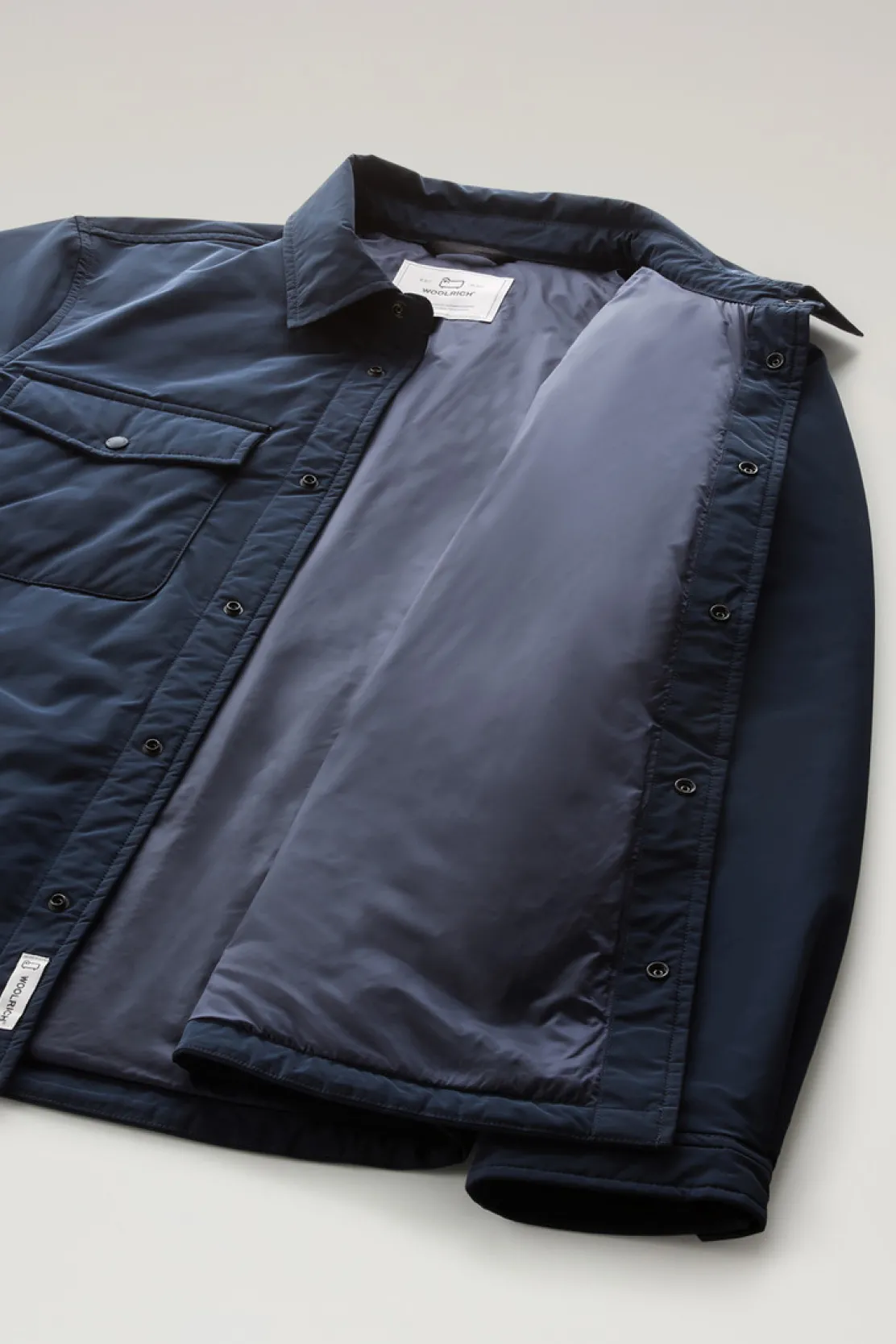 Giacche a camicia>Woolrich Giacca A Camicia Imbottita Alaskan In Urban Touch Melton Blue