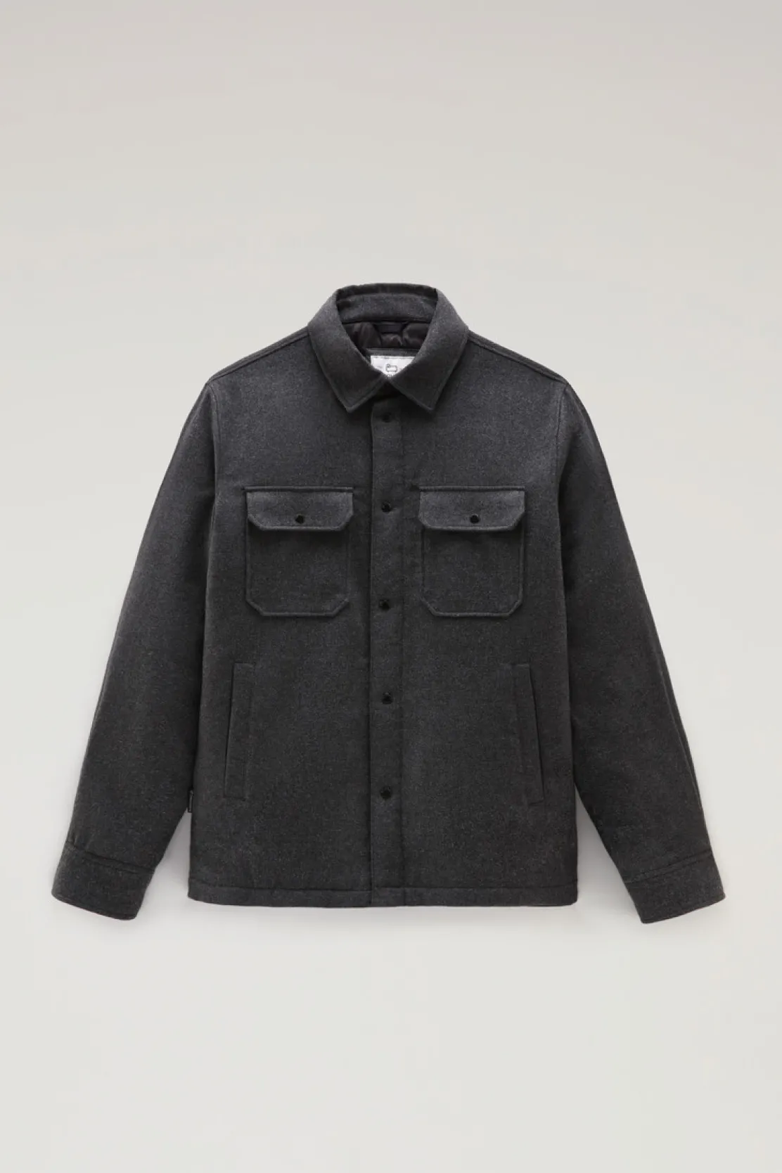 Giacche a camicia|Giacche>Woolrich Giacca A Camicia Imbottita Alaskan In Misto Lana Italiana Riciclata Charcoal Melange