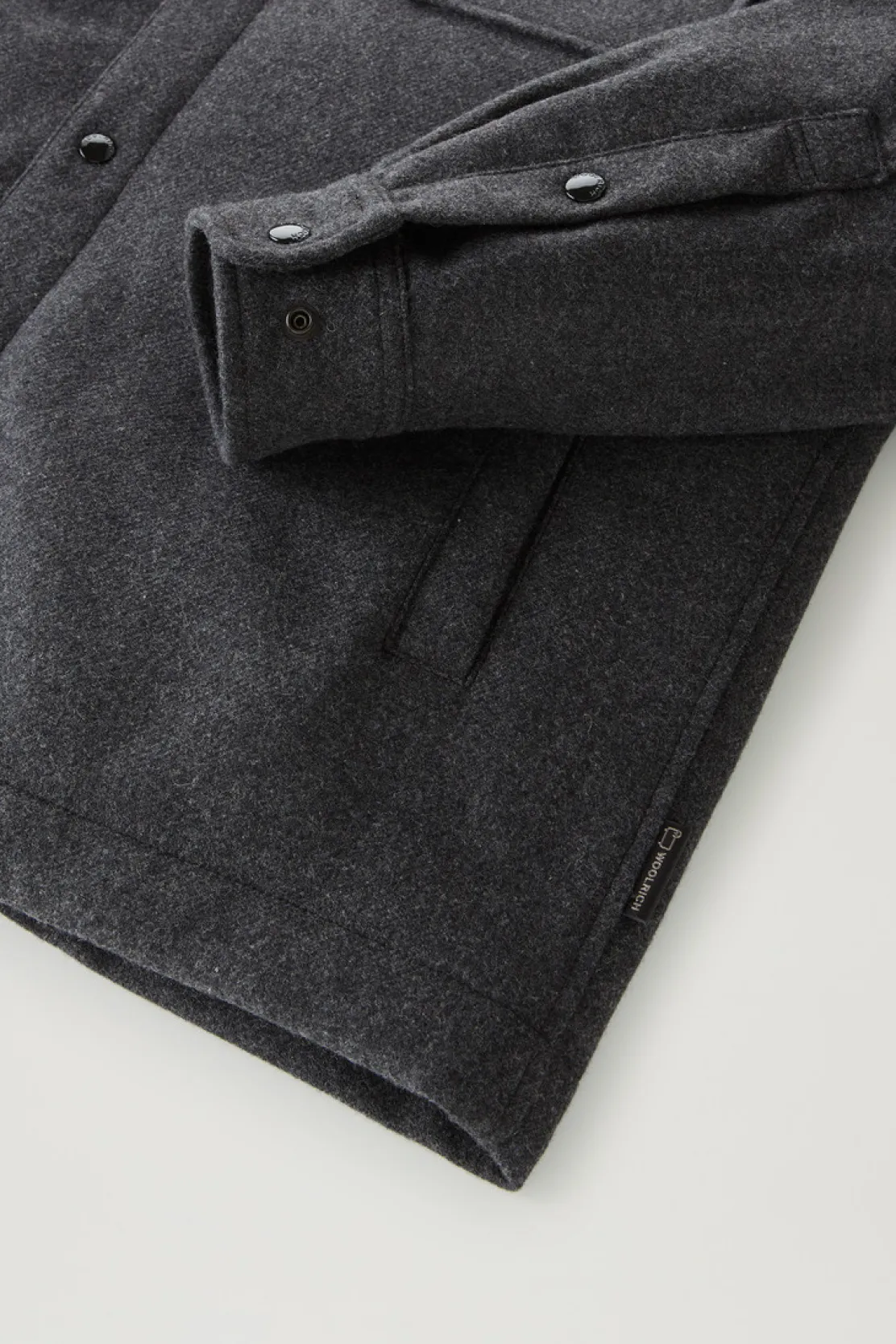 Giacche a camicia|Giacche>Woolrich Giacca A Camicia Imbottita Alaskan In Misto Lana Italiana Riciclata Charcoal Melange