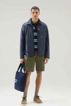 Giacche>Woolrich Giacca A Camicia Imbottita In Pertex Quantum Riciclato Melton Blue