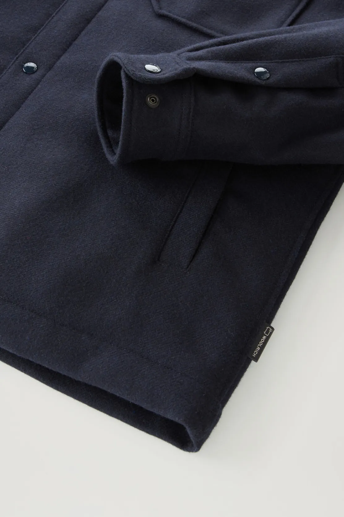 Giacche a camicia|Giacche>Woolrich Giacca A Camicia Imbottita Alaskan In Misto Lana Italiana Riciclata Melton Blue