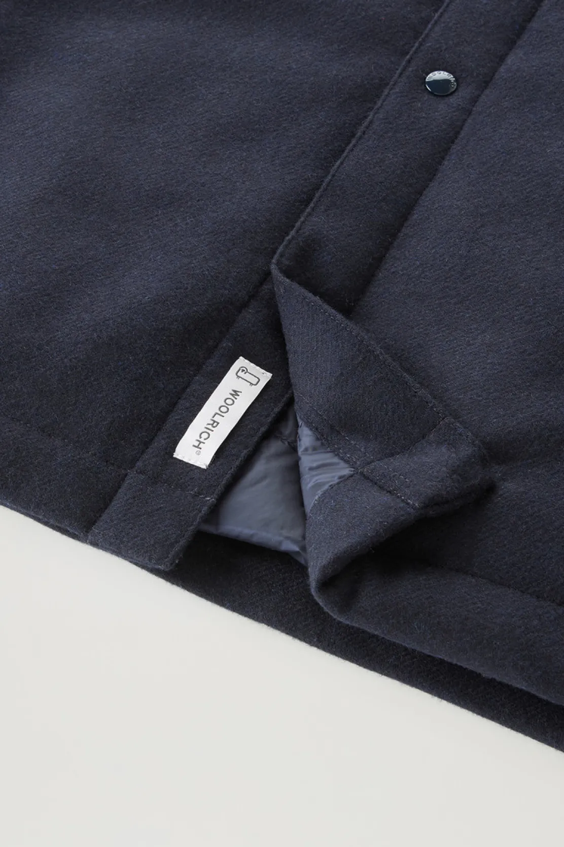 Giacche a camicia|Giacche>Woolrich Giacca A Camicia Imbottita Alaskan In Misto Lana Italiana Riciclata Melton Blue