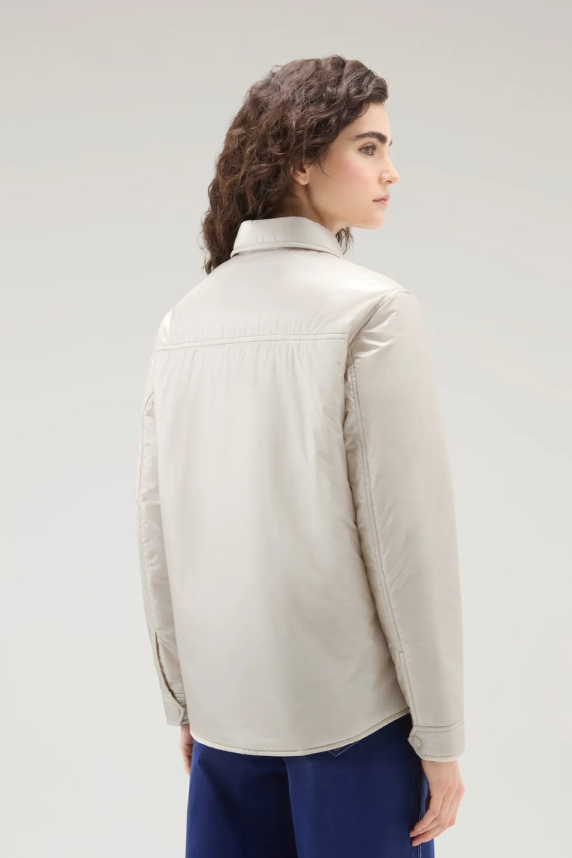 Piumini leggeri|Giacche>Woolrich Giacca A Camicia Imbottita In Pertex Quantum Riciclato Light Oak