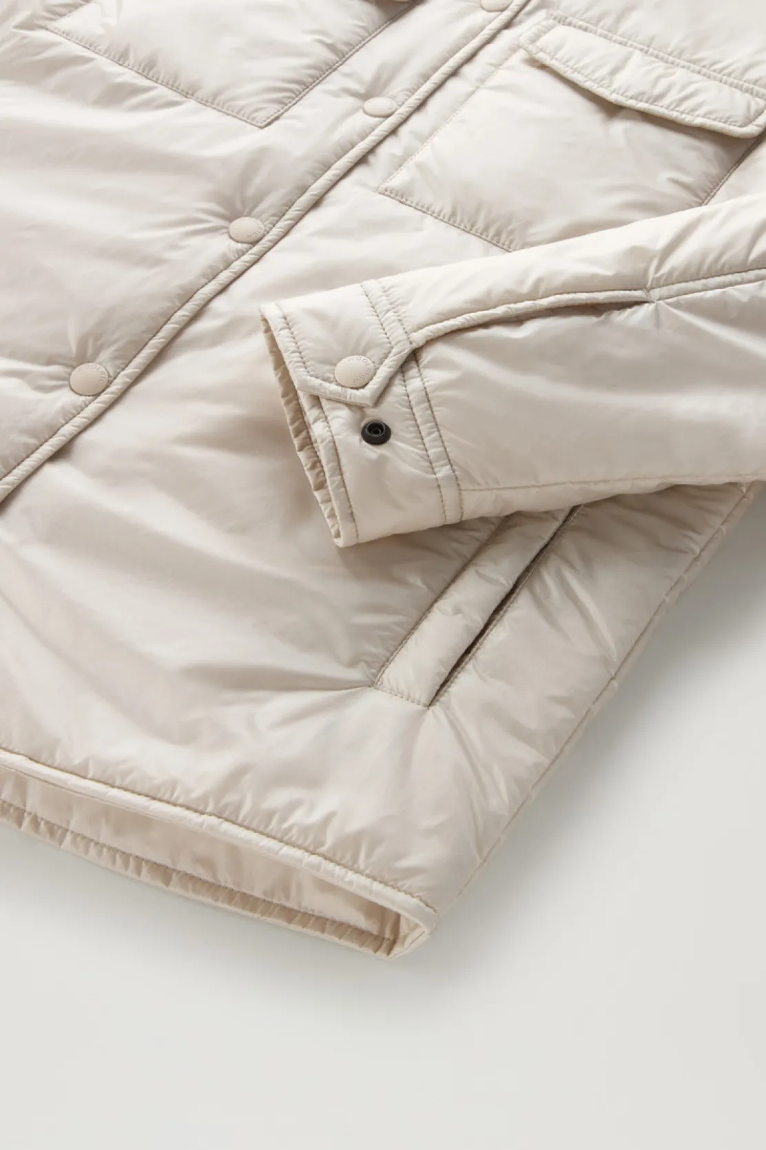 Piumini leggeri|Giacche>Woolrich Giacca A Camicia Imbottita In Pertex Quantum Riciclato Light Oak