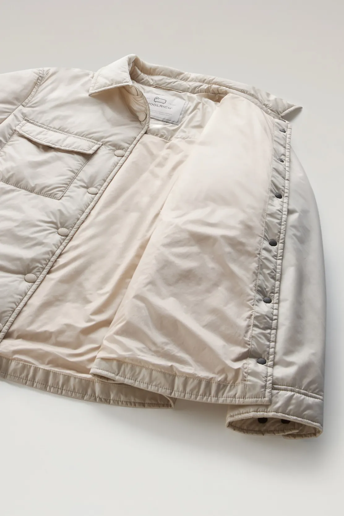 Piumini leggeri|Giacche>Woolrich Giacca A Camicia Imbottita In Pertex Quantum Riciclato Light Oak