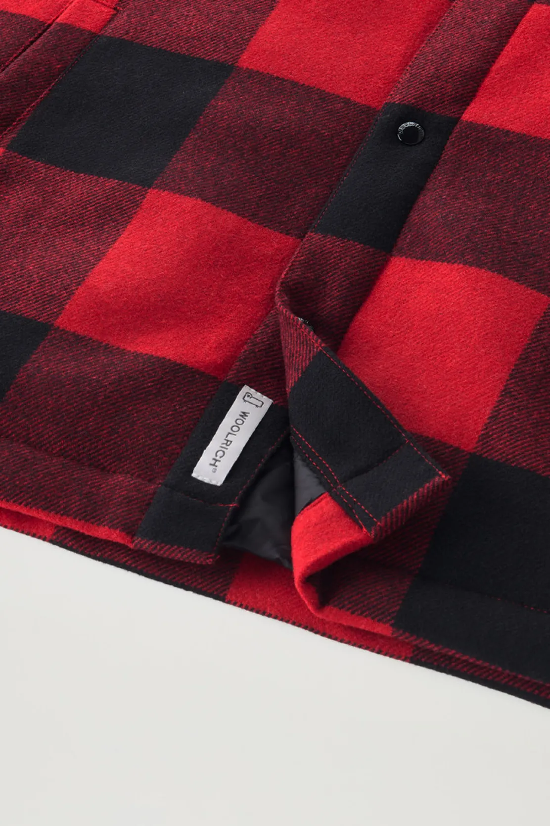 Giacche a camicia|Giacche>Woolrich Giacca A Camicia Imbottita Alaskan A Quadri In Misto Lana Italiana Riciclata Red Buffalo