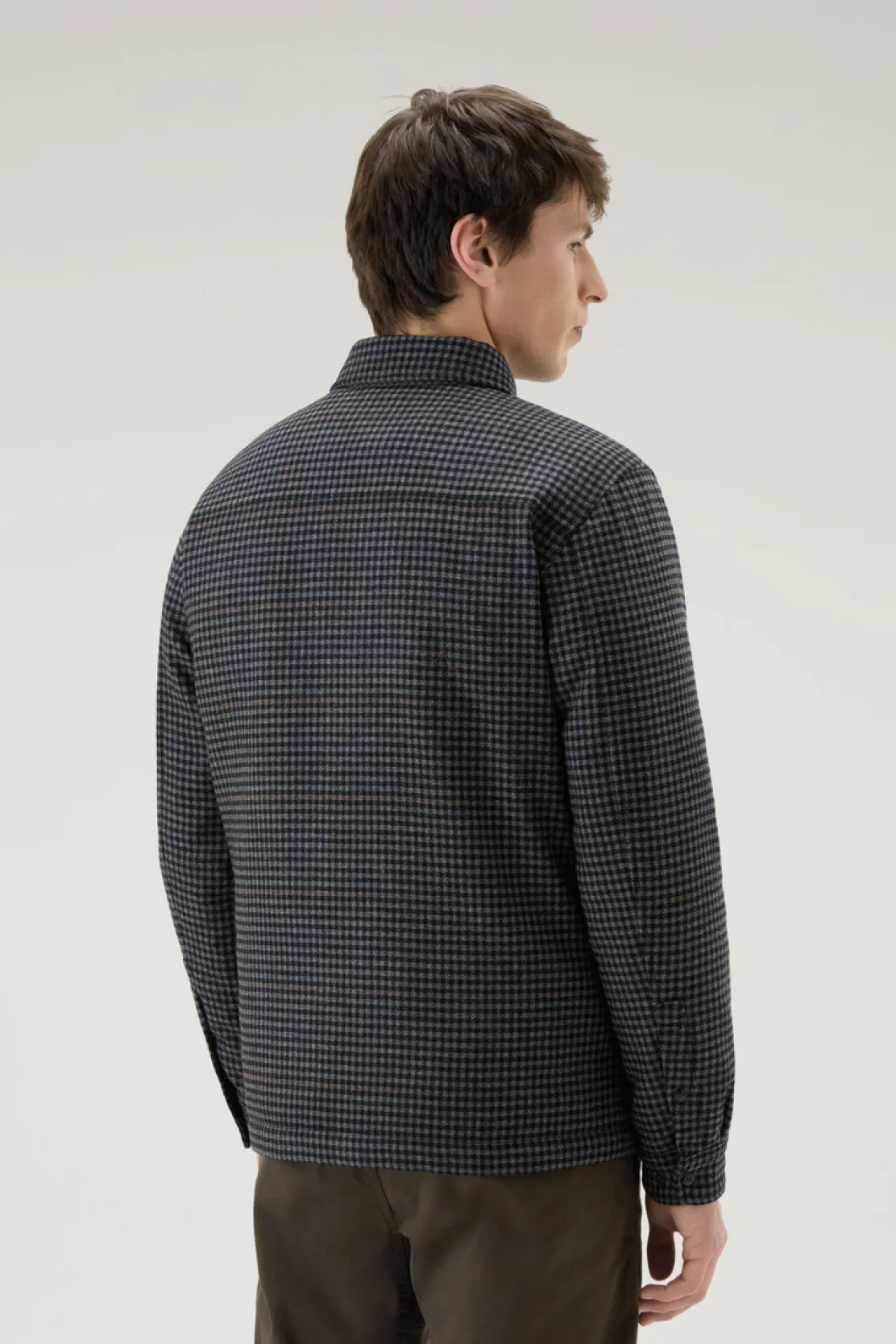 Giacche a camicia|Giacche>Woolrich Giacca A Camicia Imbottita Alaskan A Quadri In Misto Lana Italiana Riciclata Grey Check
