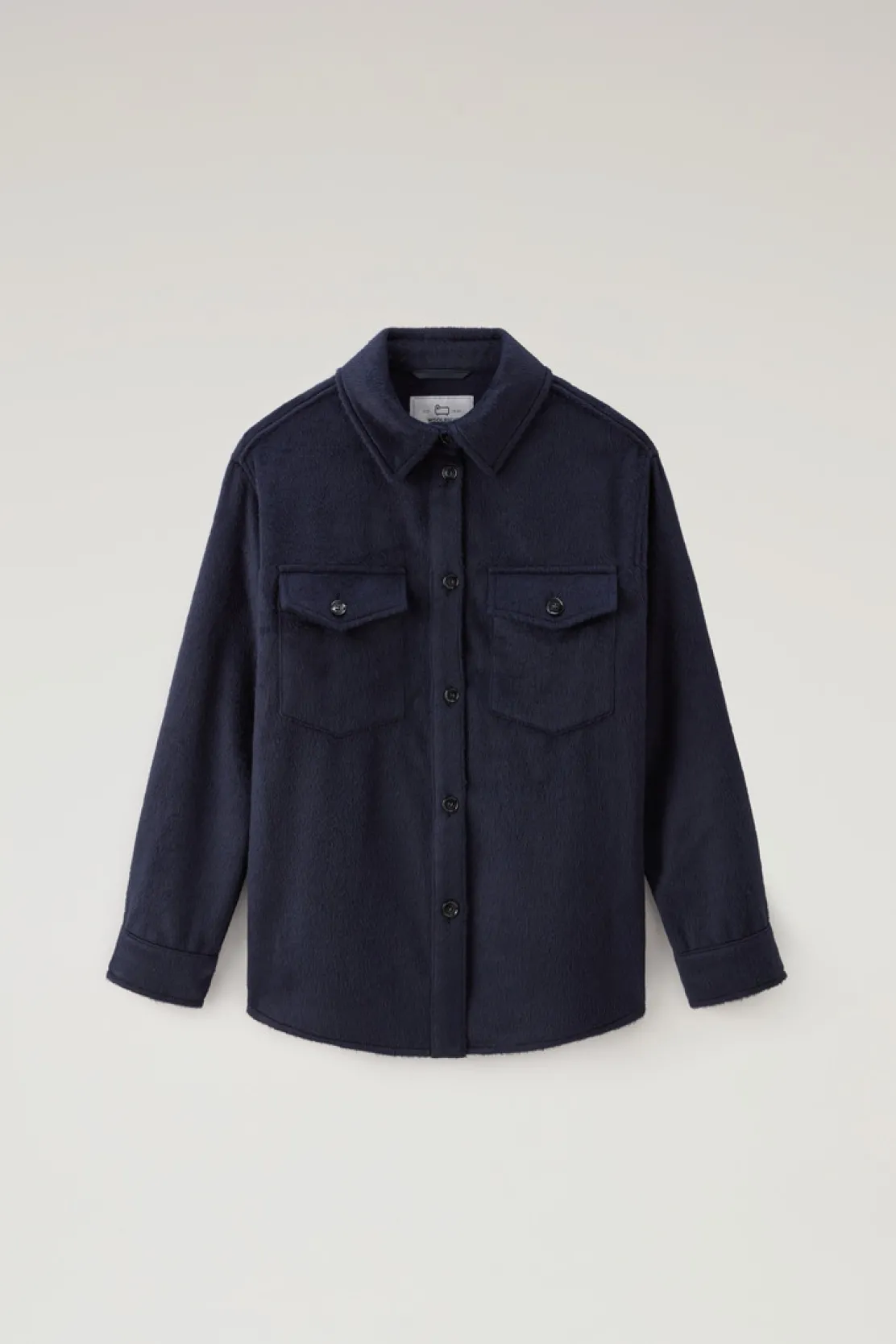 Camicie e giacche a camicia>Woolrich Giacca A Camicia In Misto Lana Melton Blue
