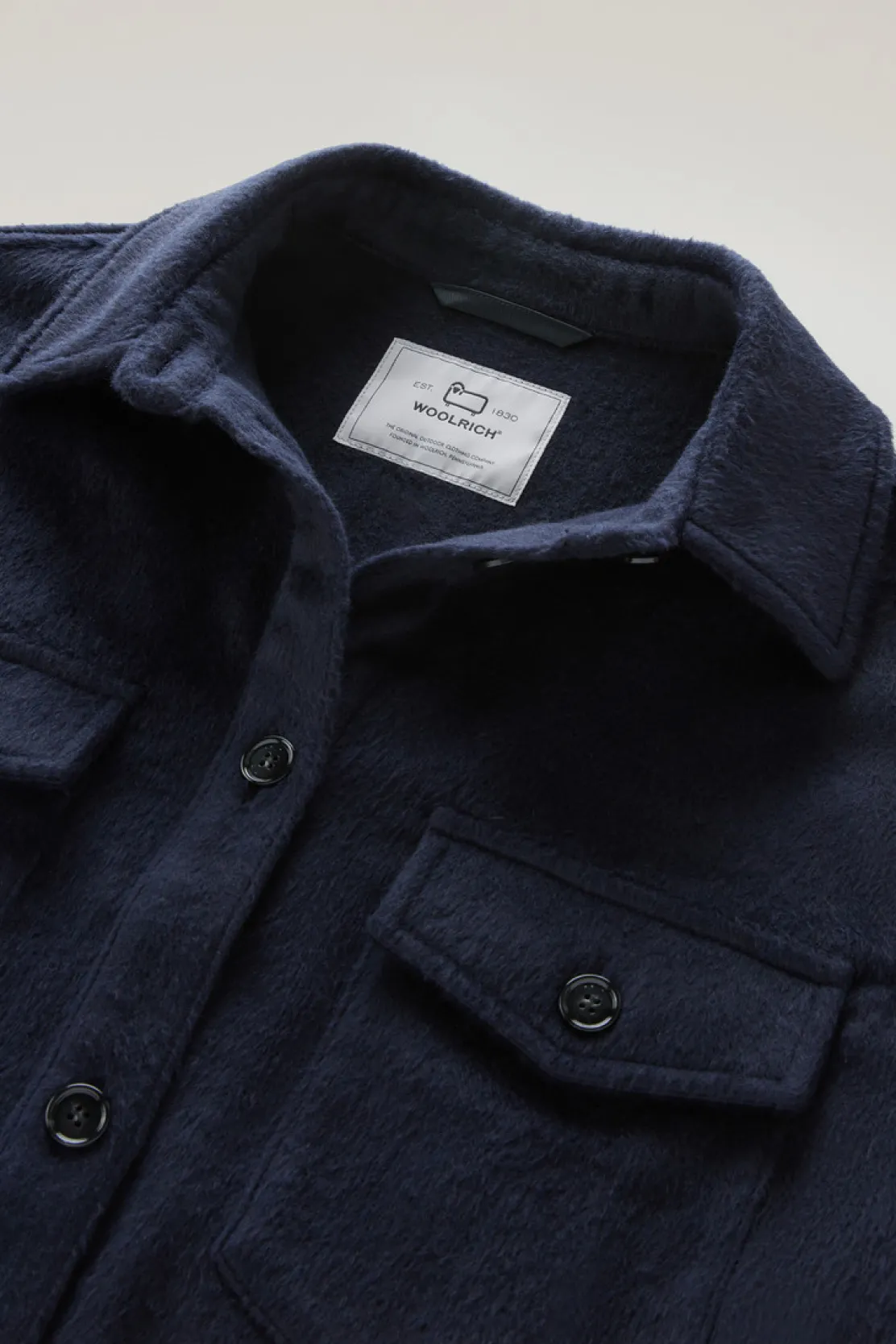 Camicie e giacche a camicia>Woolrich Giacca A Camicia In Misto Lana Melton Blue