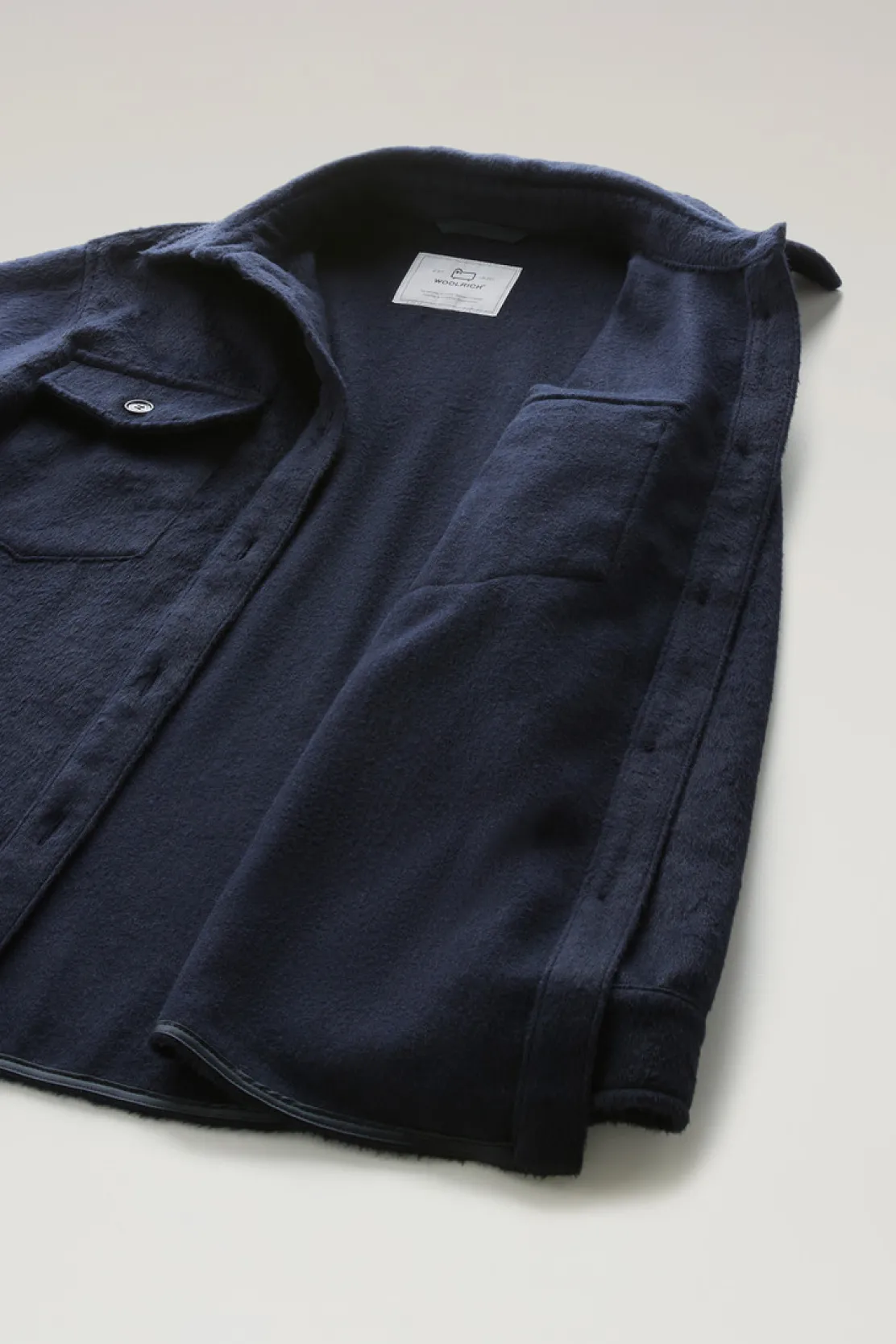Camicie e giacche a camicia>Woolrich Giacca A Camicia In Misto Lana Melton Blue