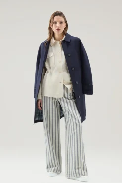 Camicie e giacche a camicia>Woolrich Giacca A Camicia In Misto Lino Plaster White