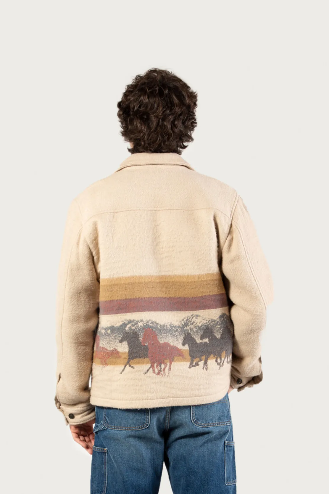 One Of These Days / Woolrich|Giacche a camicia>Woolrich Giacca A Camicia In Puro Cotone Con Lavorazione In Jacquard - One Of These Days / Stripe Sand