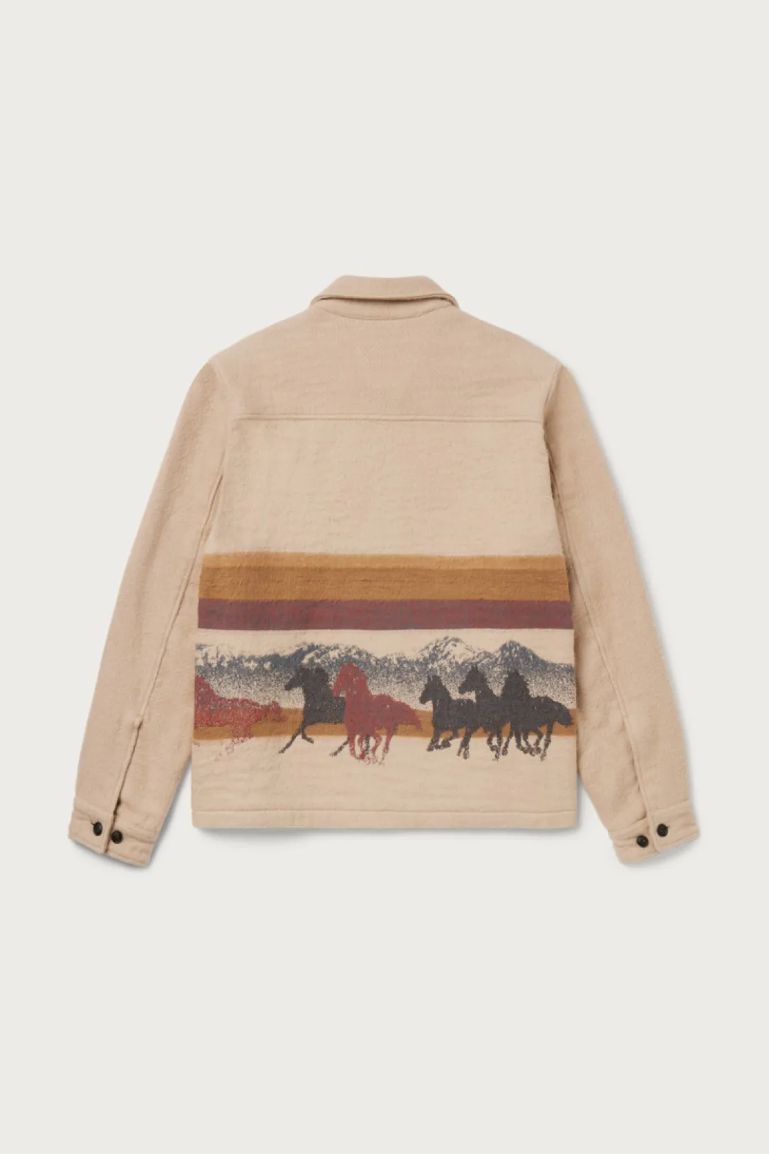 One Of These Days / Woolrich|Giacche a camicia>Woolrich Giacca A Camicia In Puro Cotone Con Lavorazione In Jacquard - One Of These Days / Stripe Sand